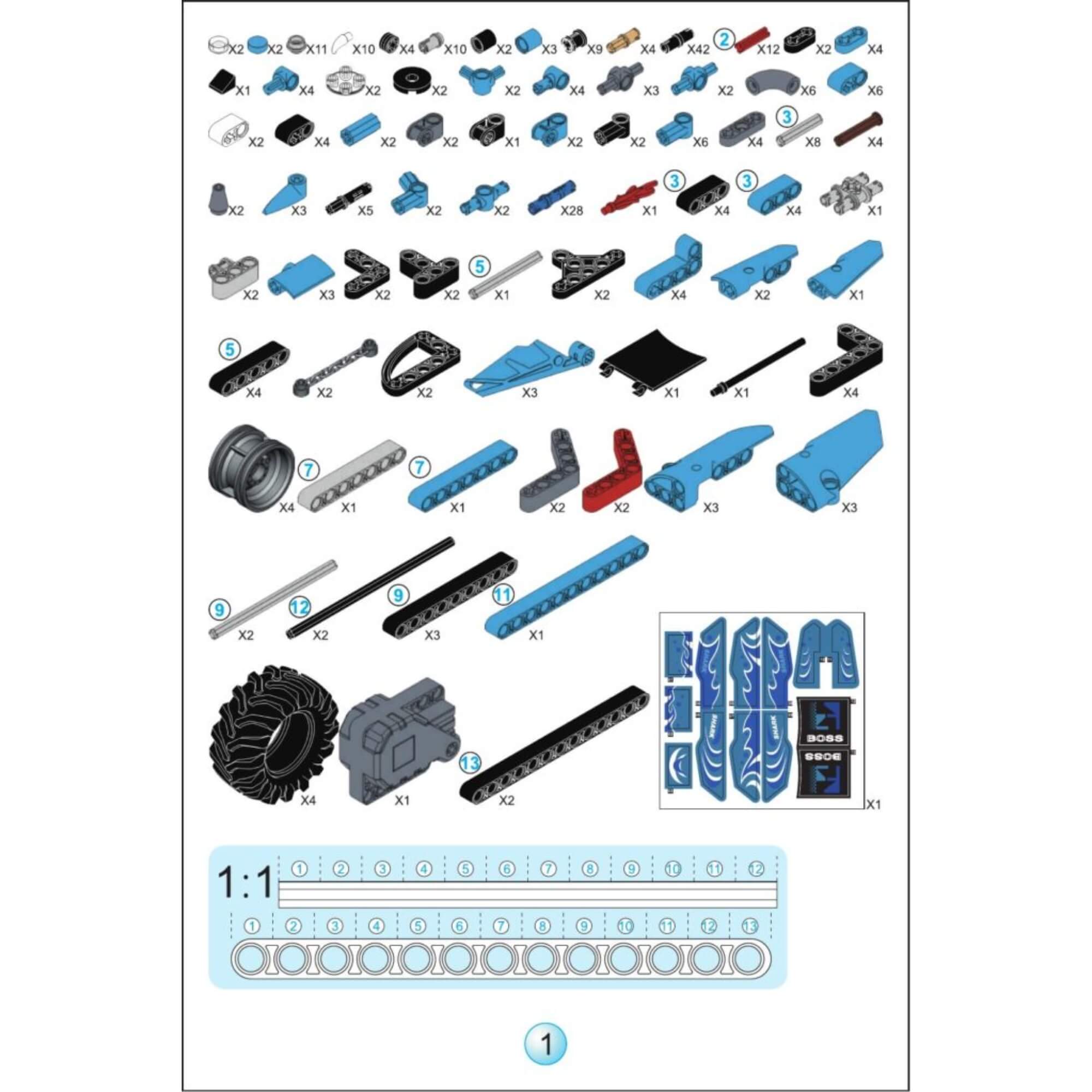 Brinquedo Infantil Blocos de Montar Super Maquina Off Road Azul 305 peças Xalingo - 28510