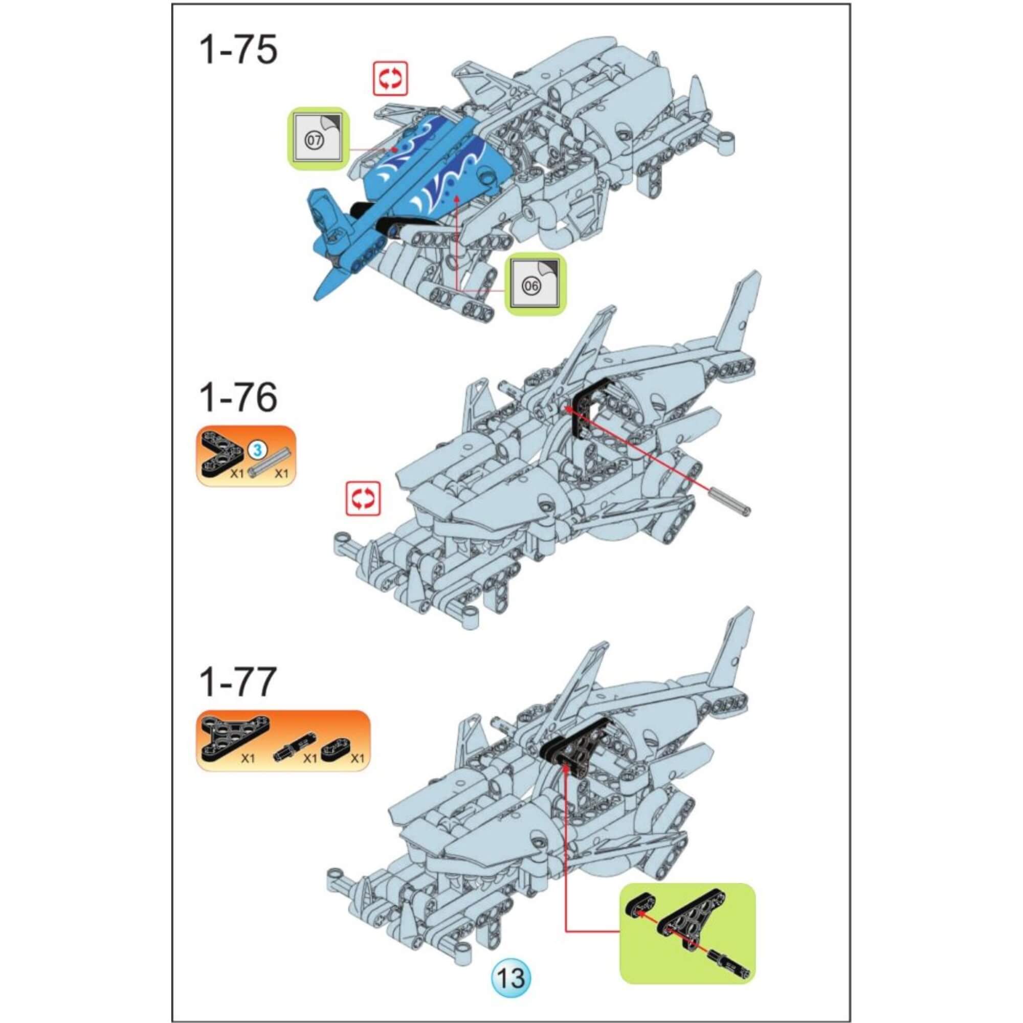 Brinquedo Infantil Blocos de Montar Super Maquina Off Road Azul 305 peças Xalingo - 28510