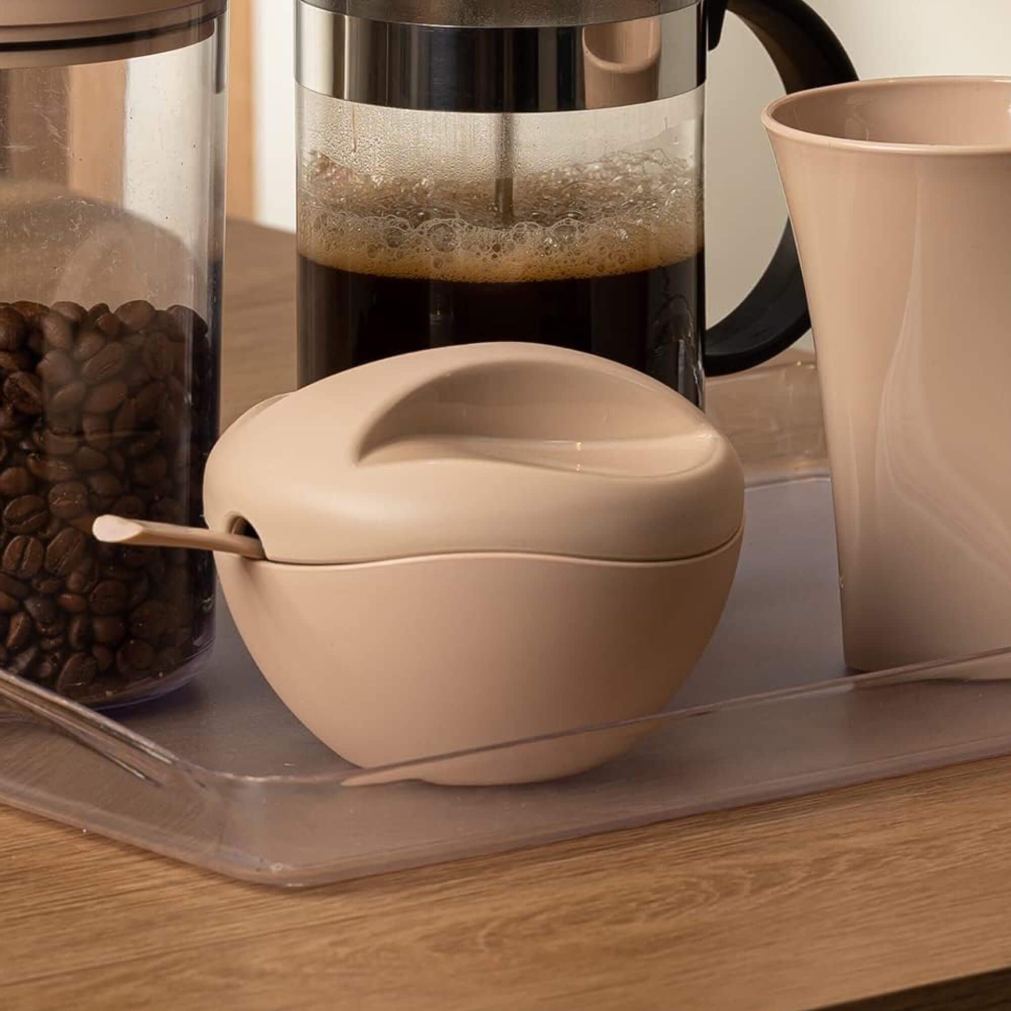 Açucareiro Gold de Plástico cor Cappuccino UZ Utilidades - UZ141-CAP