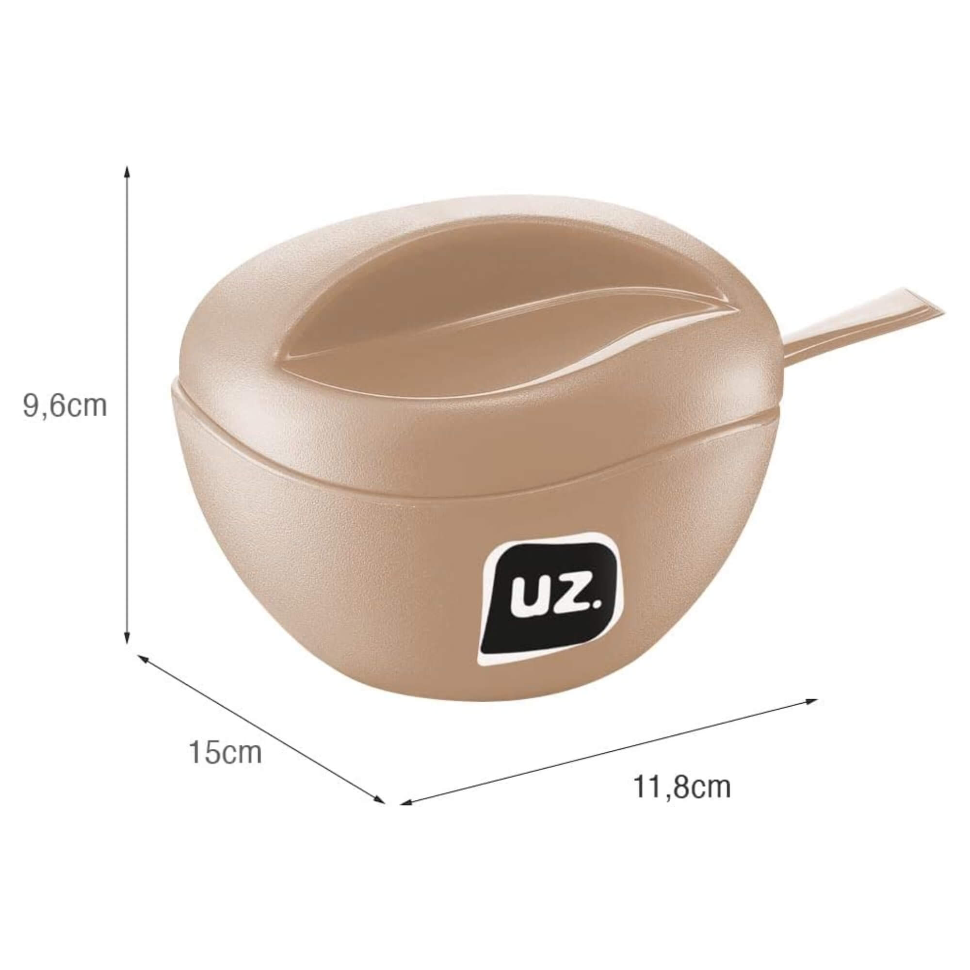 Açucareiro Gold de Plástico cor Cappuccino UZ Utilidades - UZ141-CAP