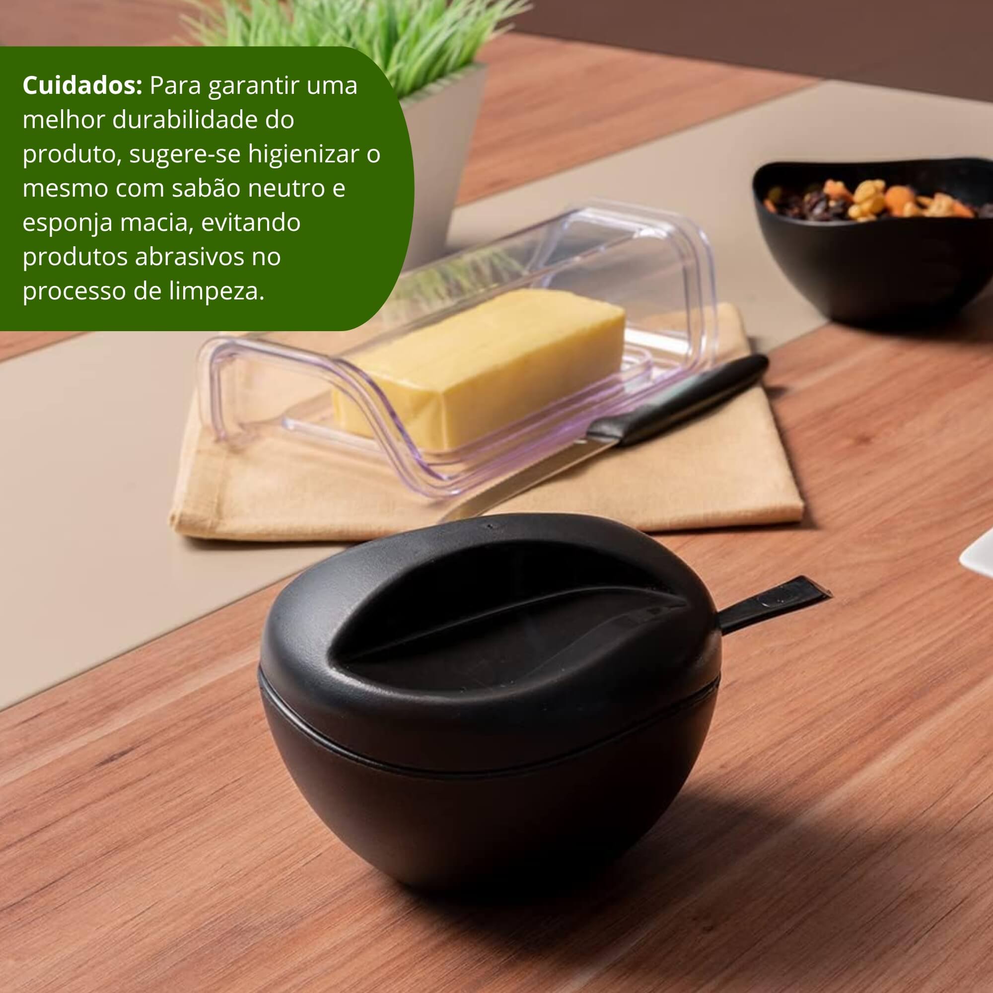 Açucareiro Gold Preto de Plástico UZ Utilidades - UZ141-PR