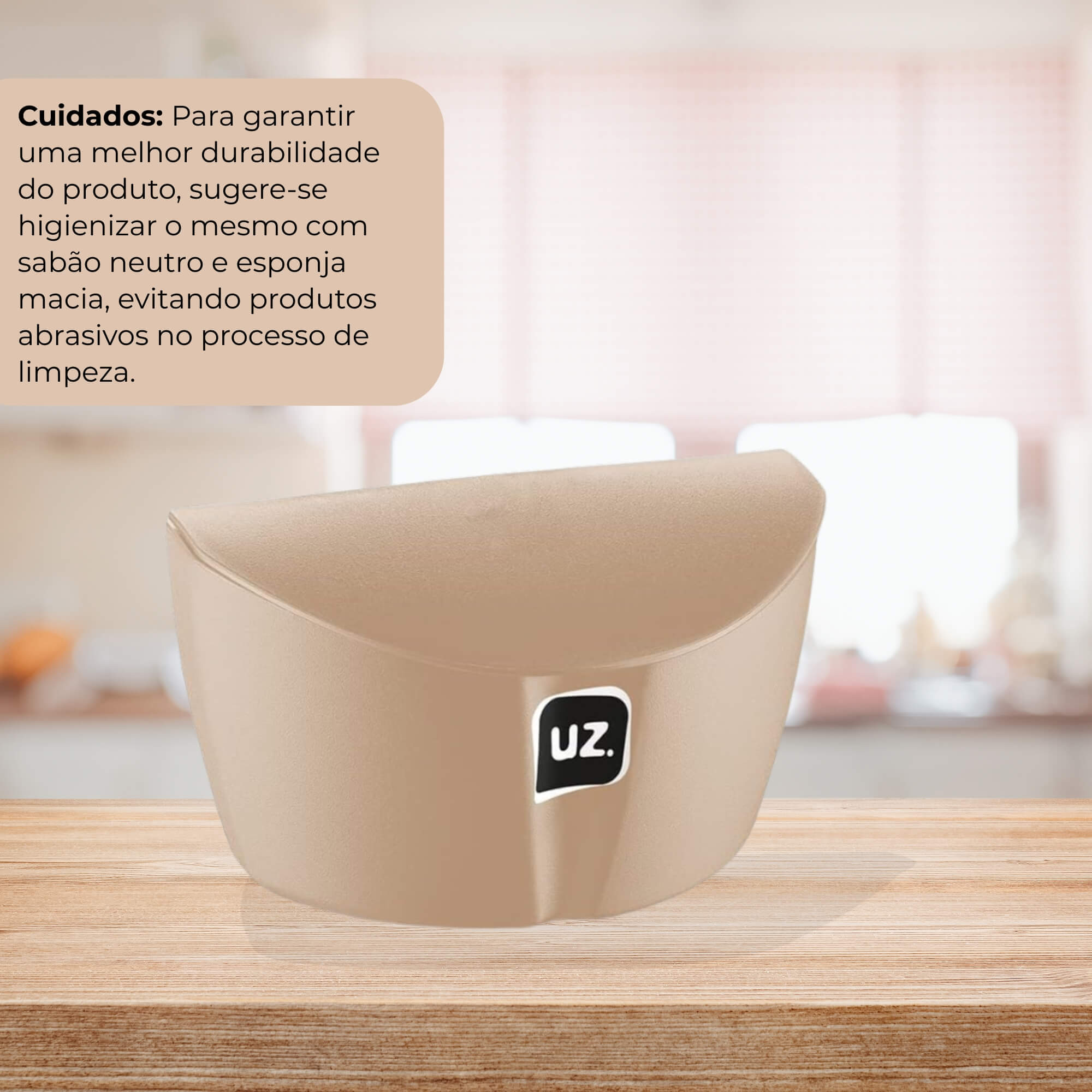 Saleiro Gold 500ml de Plástico cor Cappuccino UZ Utilidades - UZ145-CAP