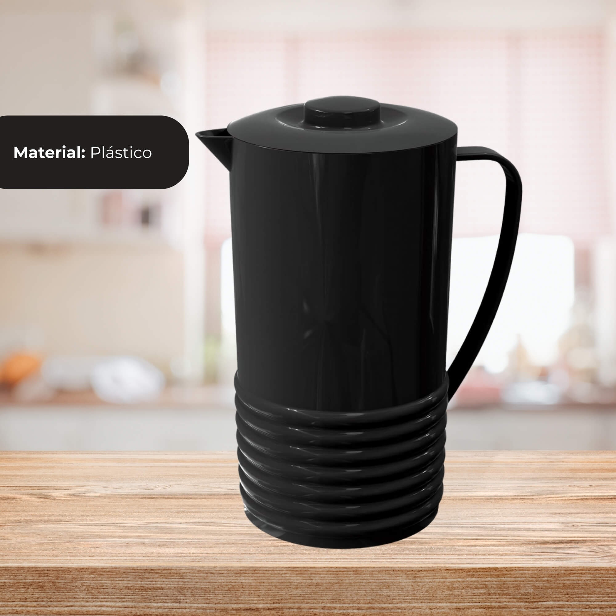 Jarra Plus de Plástico 1,8L na cor Preta UZ Utilidades - UZ158-PR