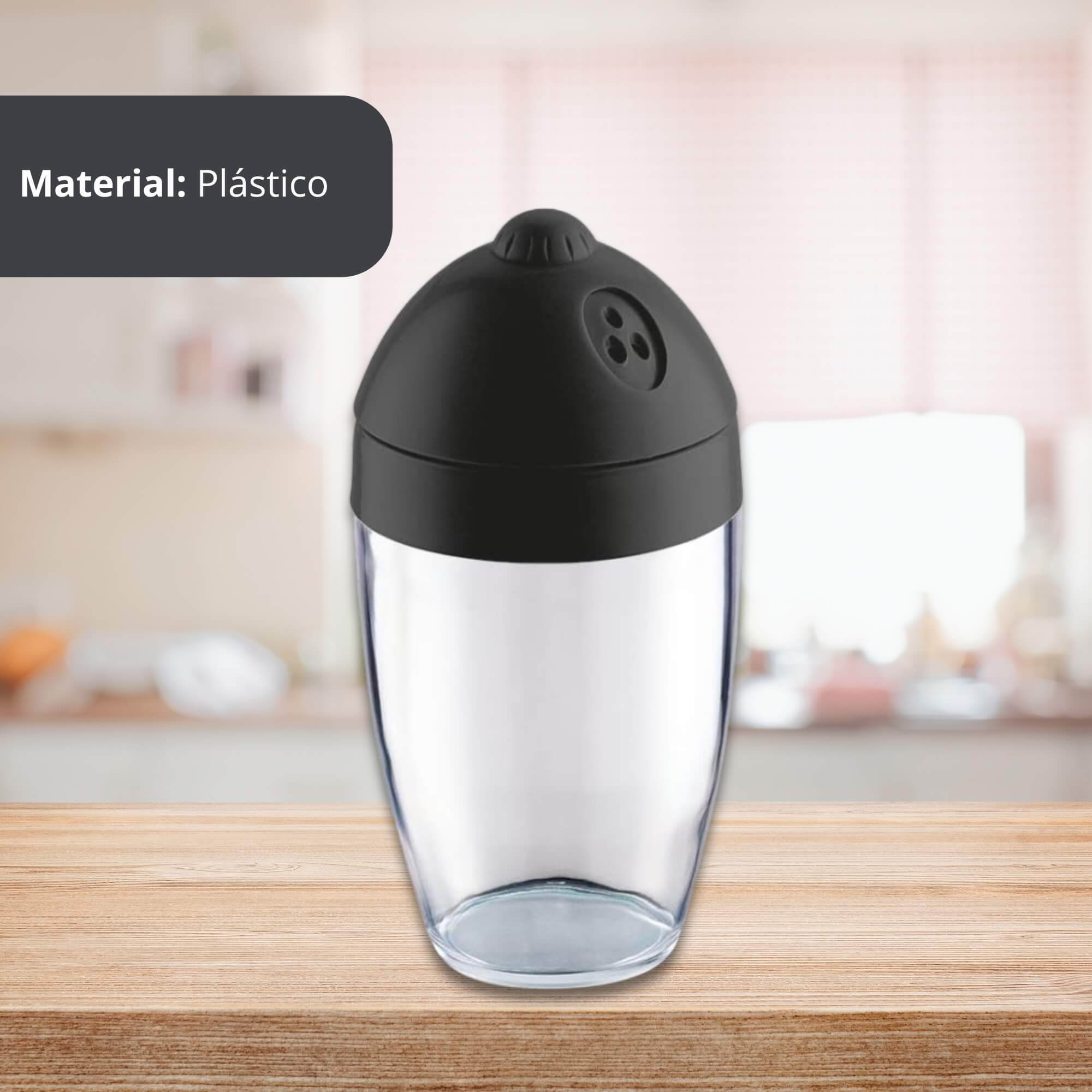 Porta Condimentos Plus de Plástico 300ml Preto UZ Utilidades - UZ201-PR