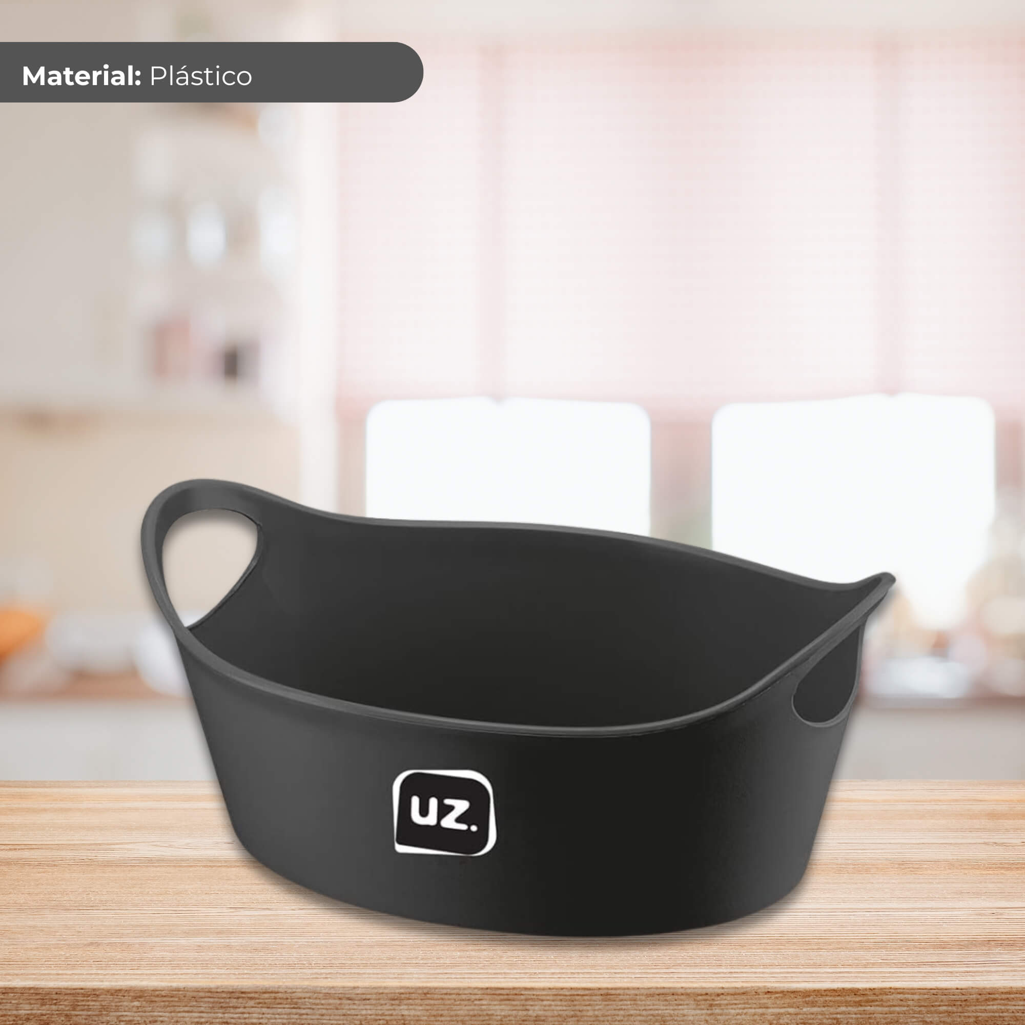 Cesto Plus M Preto de Plástico UZ Utilidades - UZ332-PR