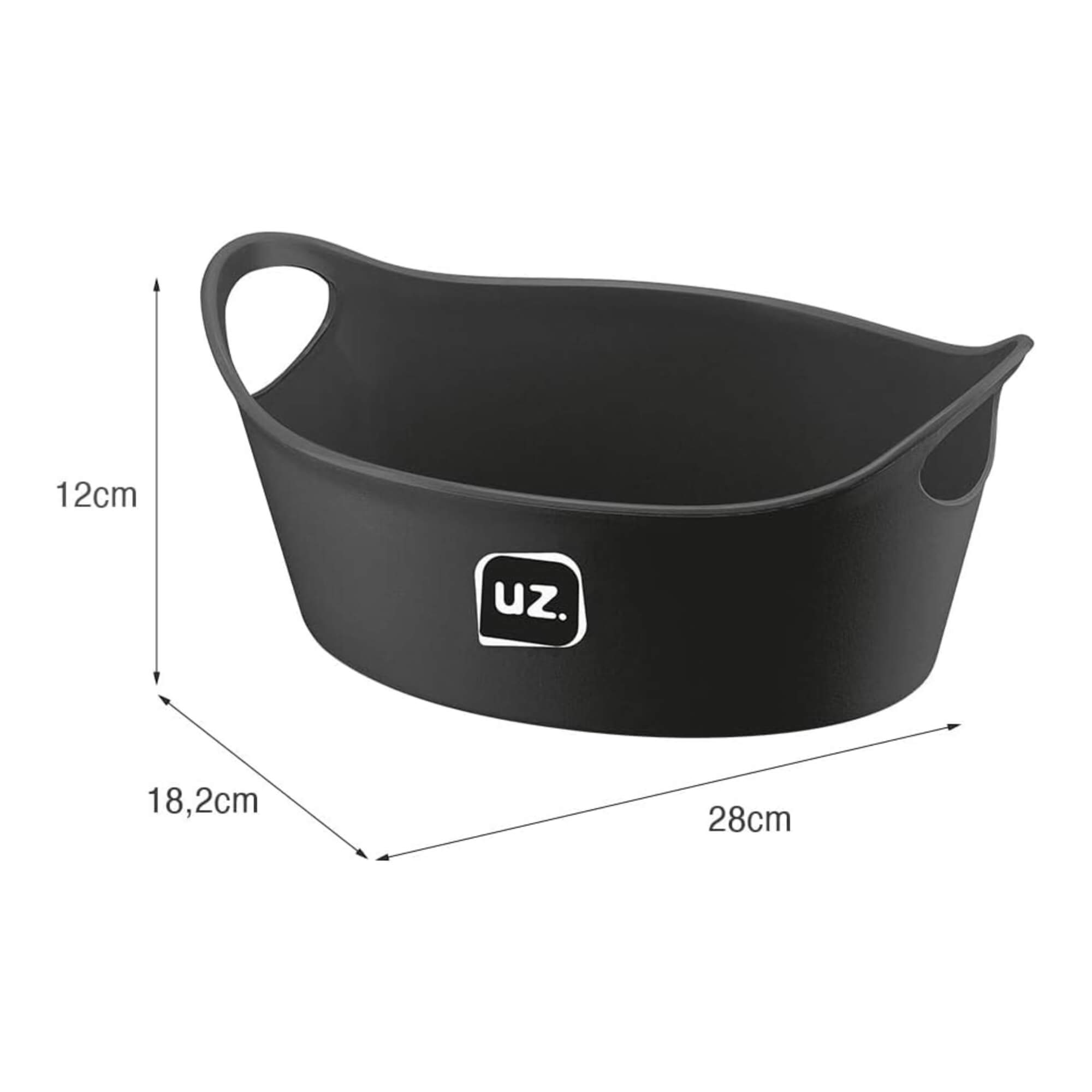 Cesto Plus M Preto de Plástico UZ Utilidades - UZ332-PR