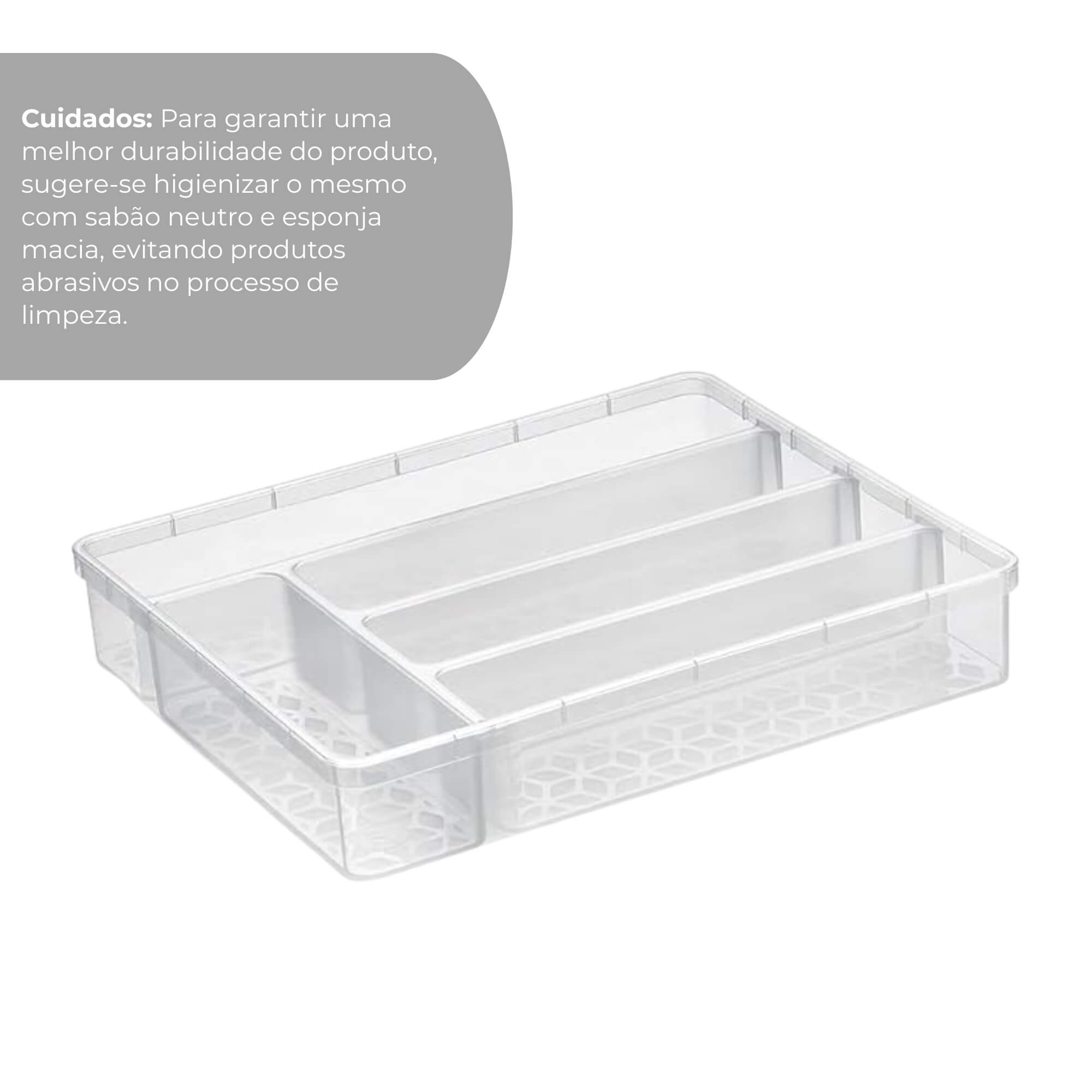 Organizador Multiuso sem Tampa Premium Transparente UZ Utilidades - UZ366-TR