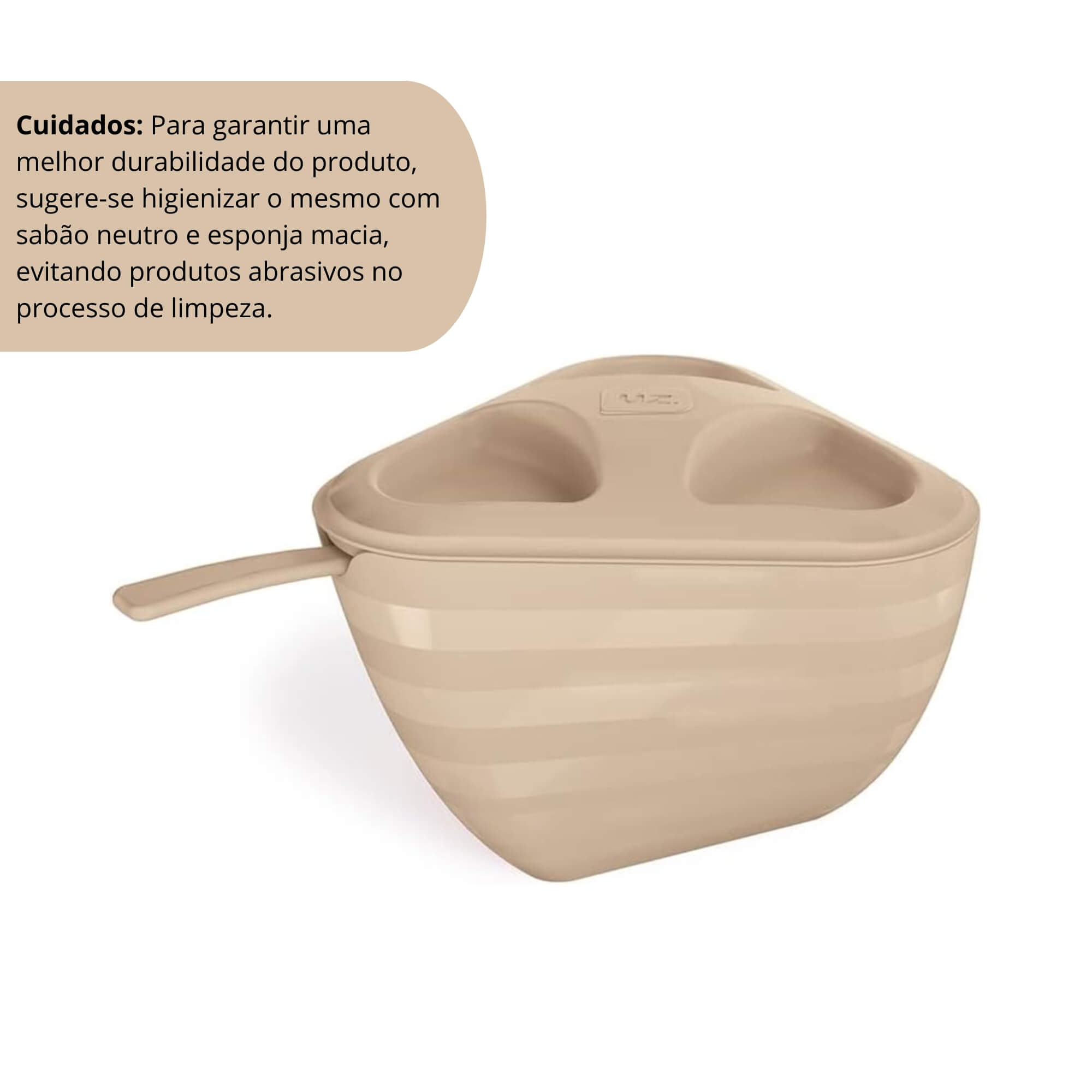 Farinheiro Slim de Plástico cor Capuccino com Tampa e Colher UZ Utilidades - UZ417-CAP