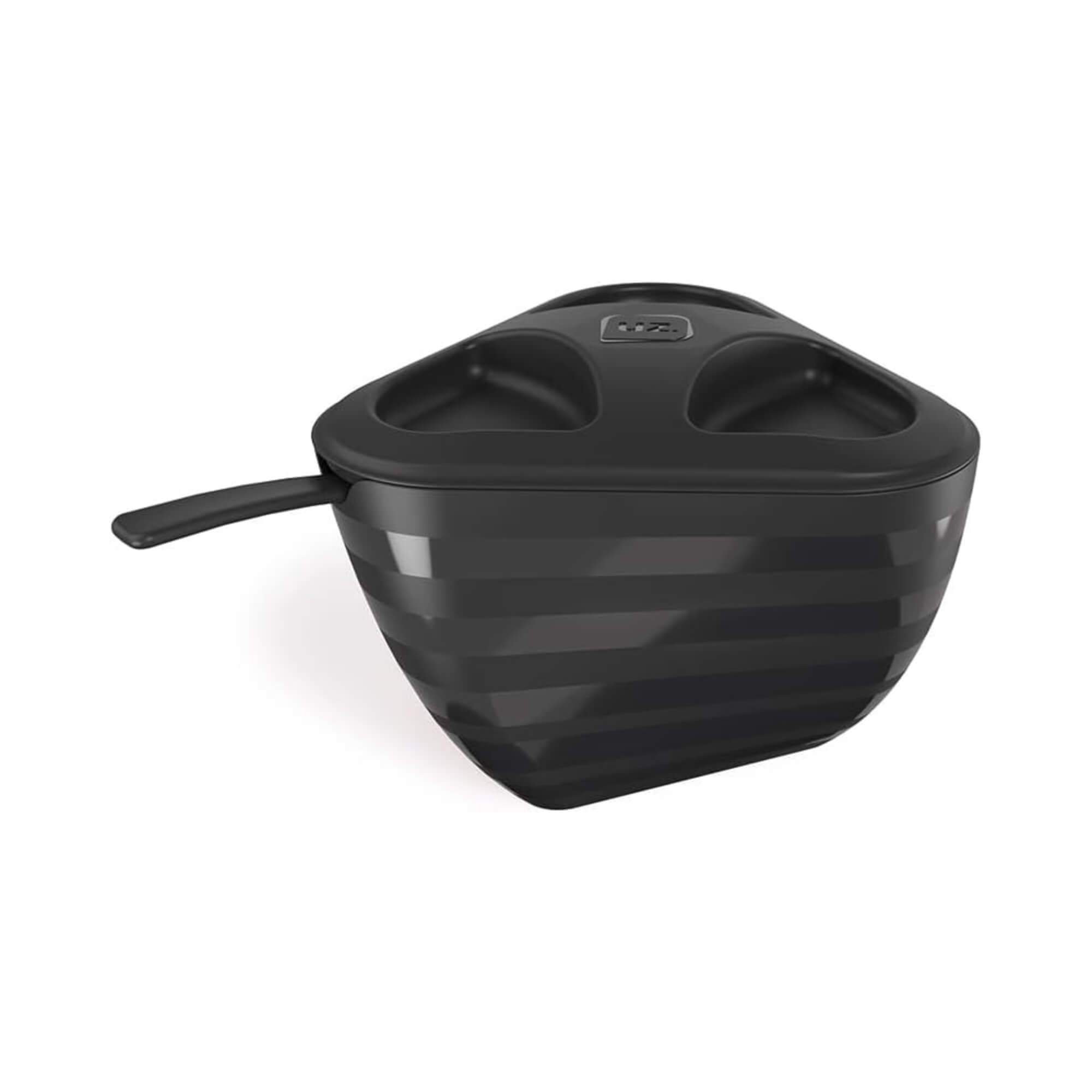 Farinheiro Slim de Plástico cor Preto com Tampa e Colher UZ Utilidades - UZ417-PR