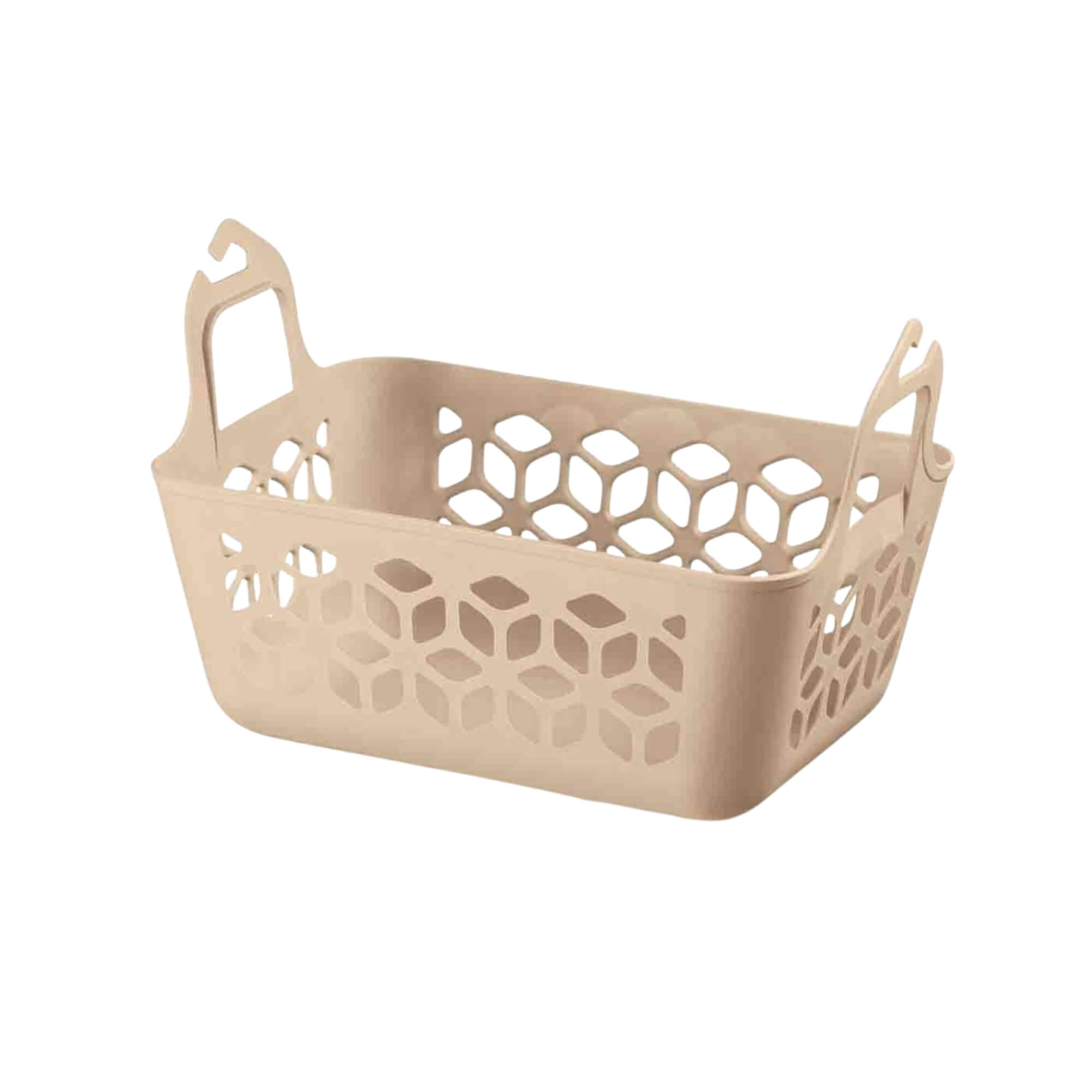 Cesto Organizador de Prendedor de Roupa Multiuso Lavanderia Cor Capuccino UZ Utilidades - UZ429-CAP