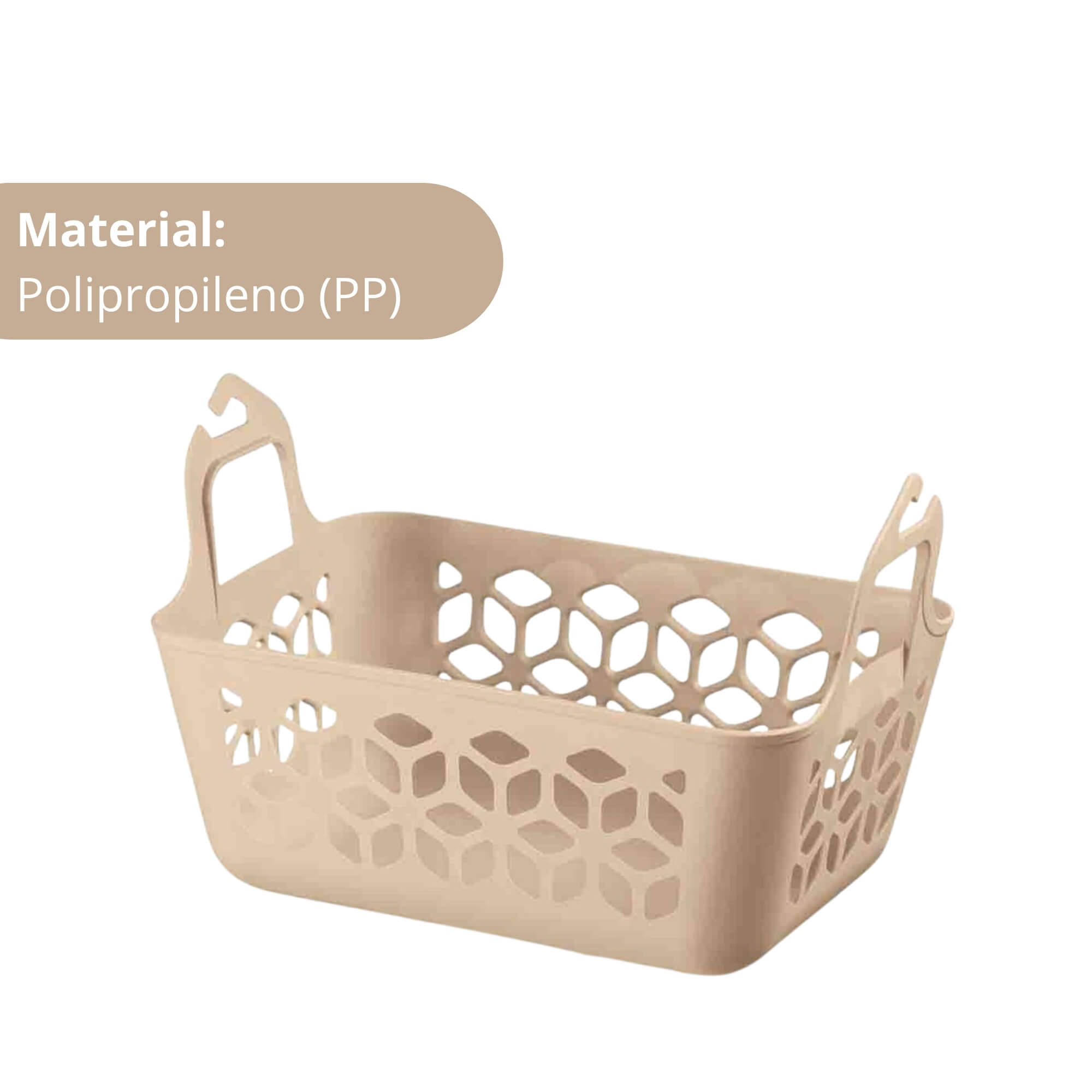 Cesto Organizador de Prendedor de Roupa Multiuso Lavanderia Cor Capuccino UZ Utilidades - UZ429-CAP