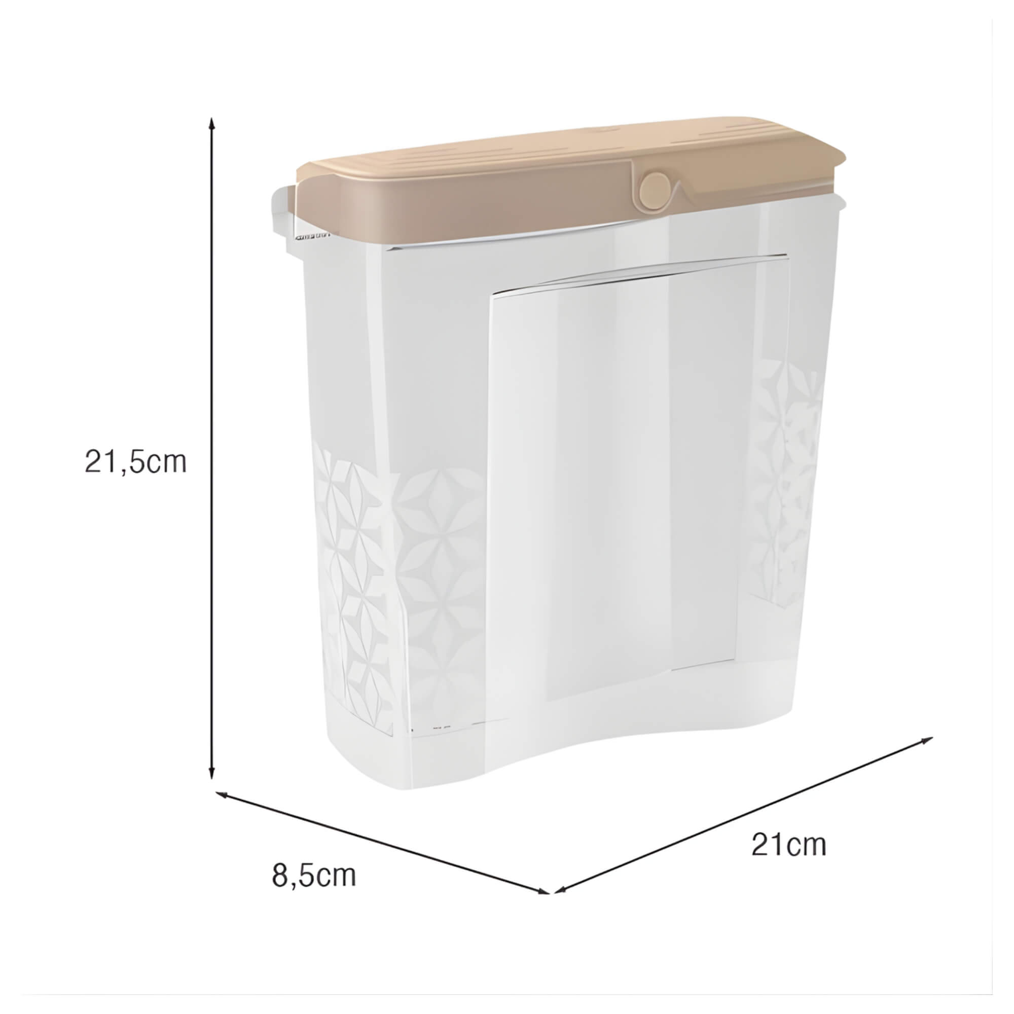 Porta Sabão em Pó Slim de Plástico 1,65L cor Cappuccino UZ Utilidades - UZ550-CAP