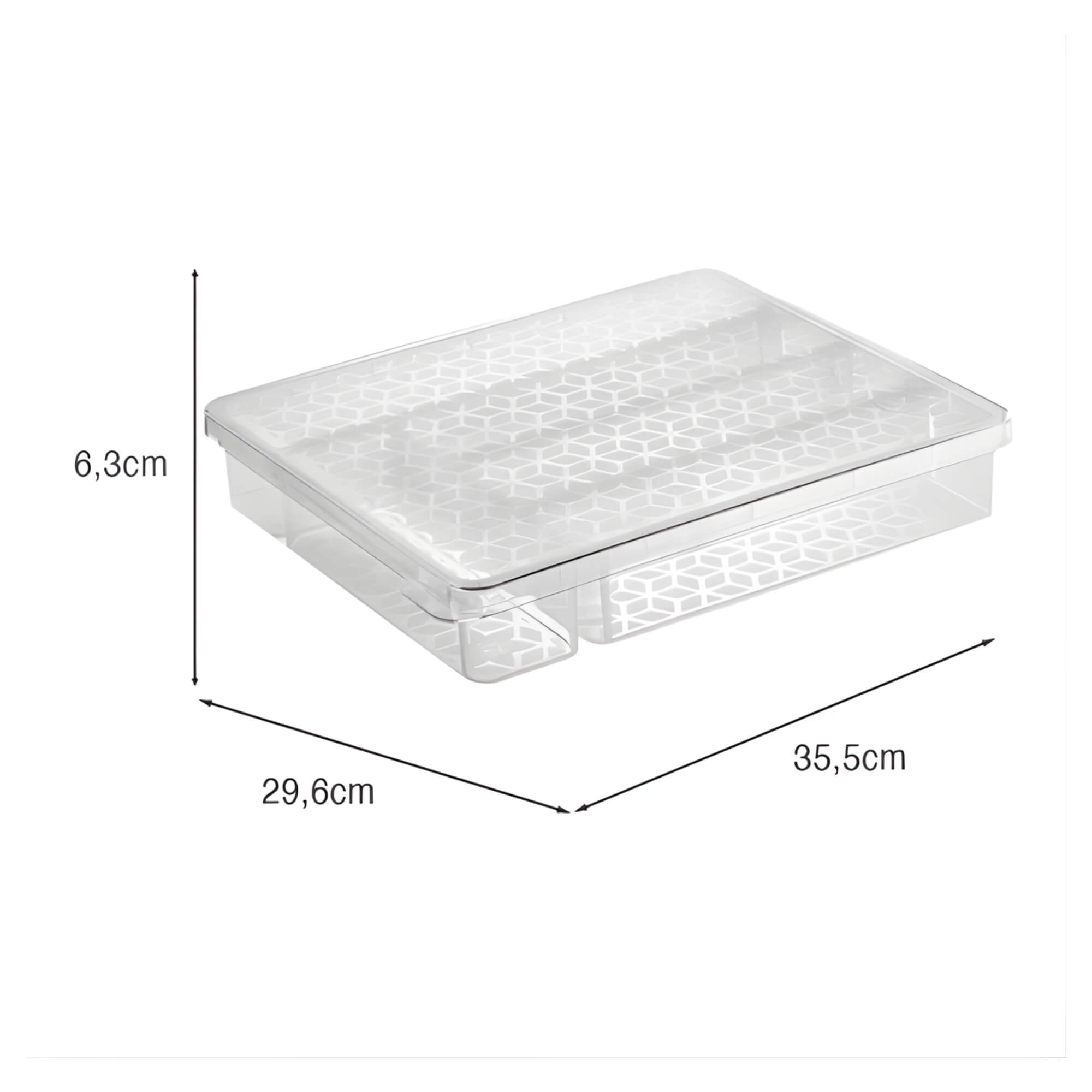 Organizador Multiuso de Plástico com Tampa Transparente UZ Utilidades - UZ662-TR