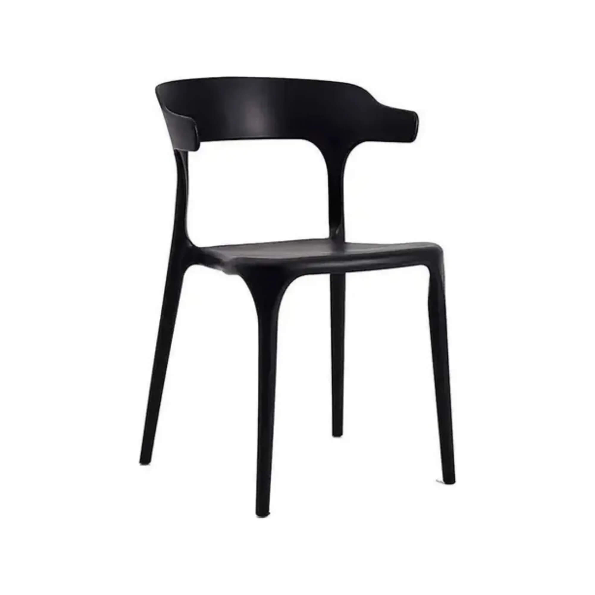 COMP Kit com 2 Cadeiras Ergonômicas Chifre Preta para Mesa de Jantar