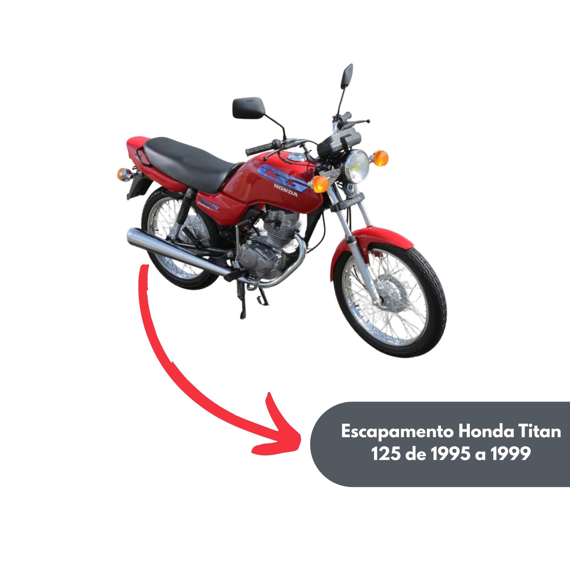Escapamento Modelo Original para Honda Titan 125 de 1995 a 1999 Cromado Pro Tork - ES-26HC