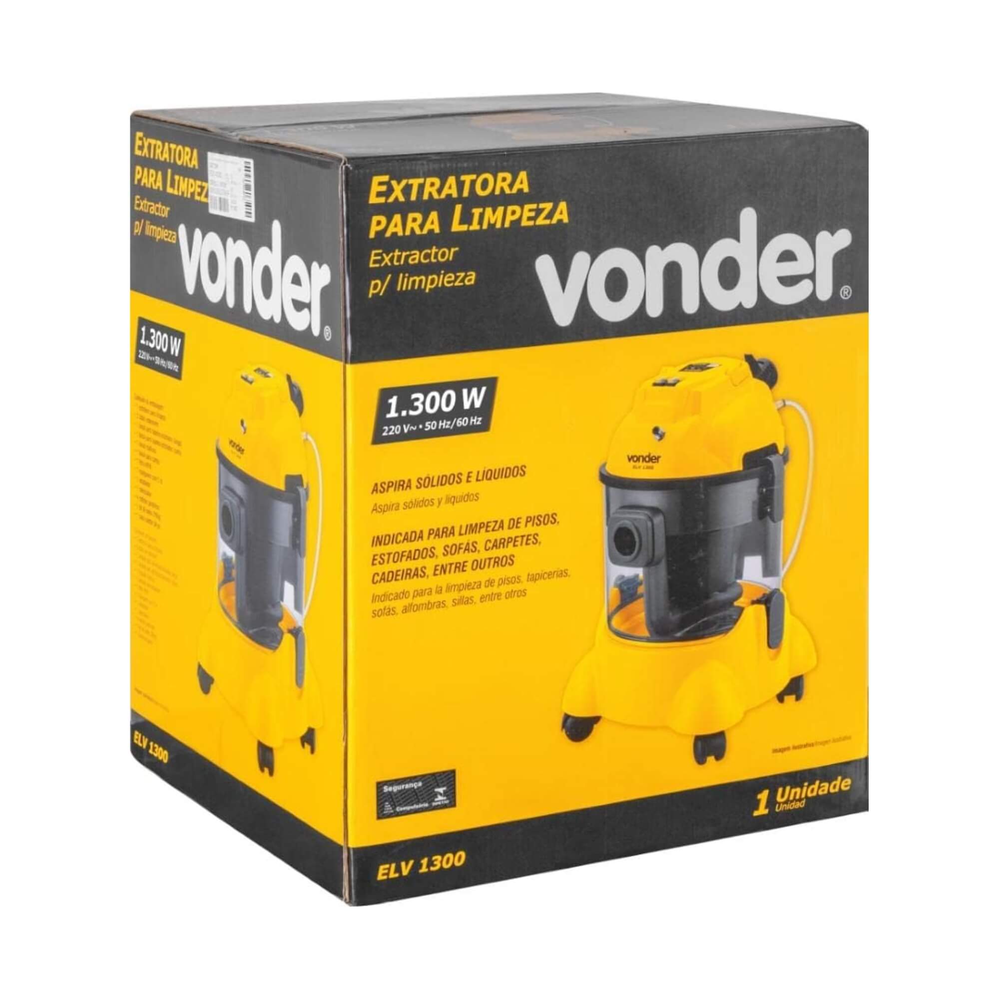 Extratora para Limpeza 220V 10 Litros 1300W ELV1300 Aspira Sólidos e Líquidos Vonder - 6864130220