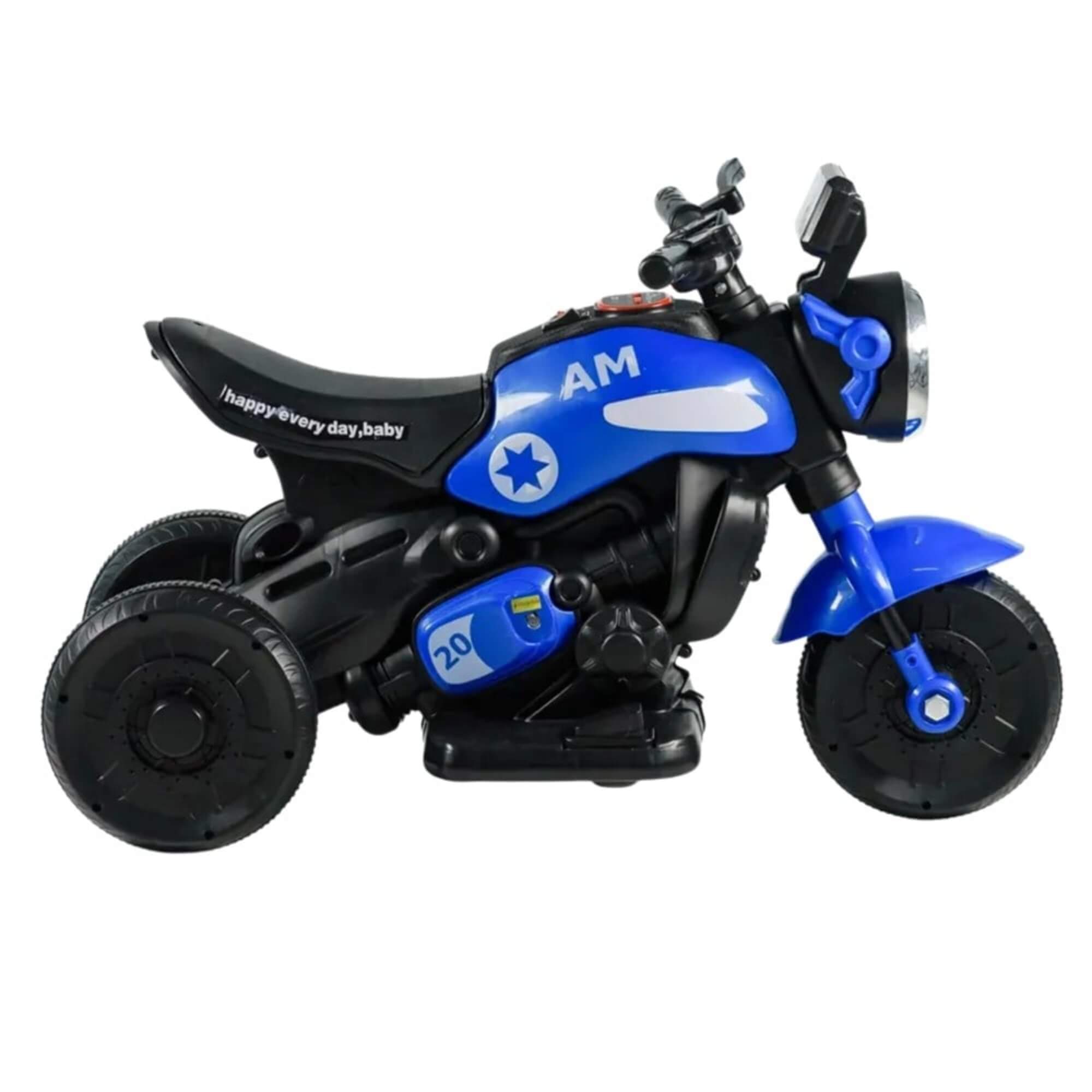 VAR Moto Elétrica Infantil First Custom com Luz e Som Zippy Toys (Escolha o Modelo) Cor:Azul
