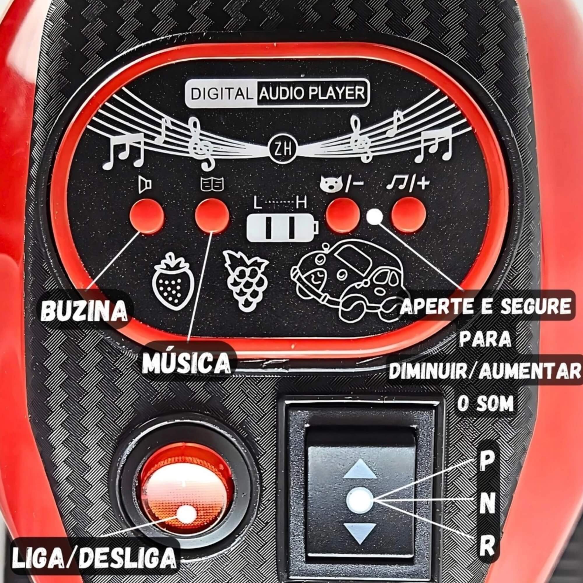 VAR Moto Elétrica Infantil First Custom com Luz e Som Zippy Toys (Escolha o Modelo) Cor:Vermelho