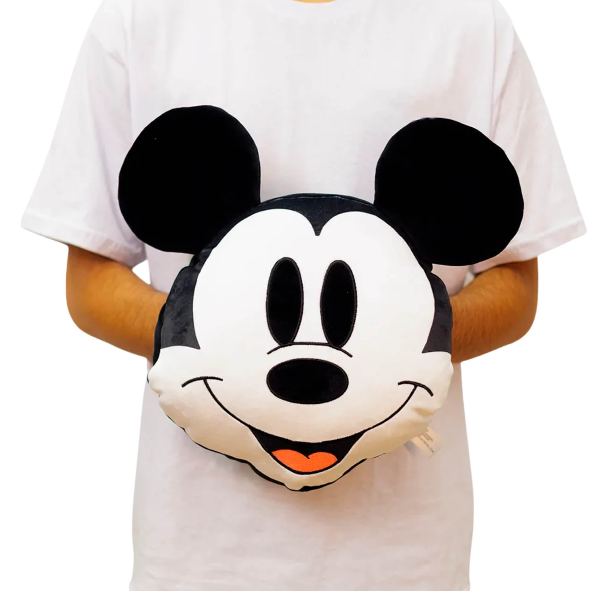 COMP Kit Mickey Mouse Disney: Almofada Huggy + Copo Térmico 650ml Tumbler Hanger Zona Criativa