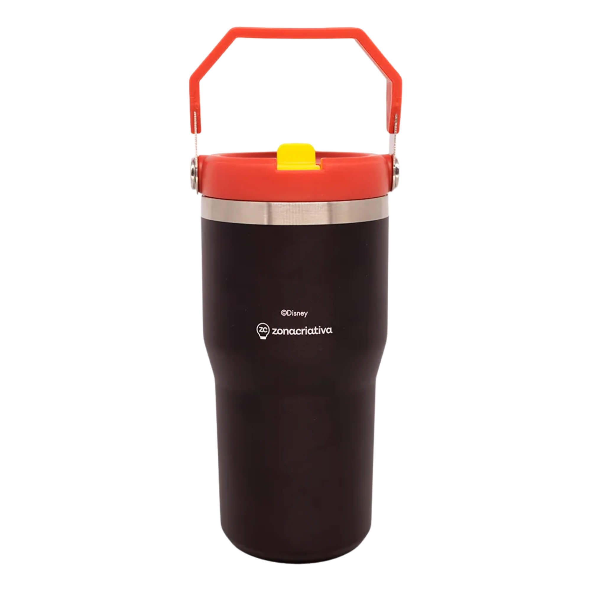 COMP Kit Mickey Mouse Disney: Almofada Huggy + Copo Térmico 650ml Tumbler Hanger Zona Criativa