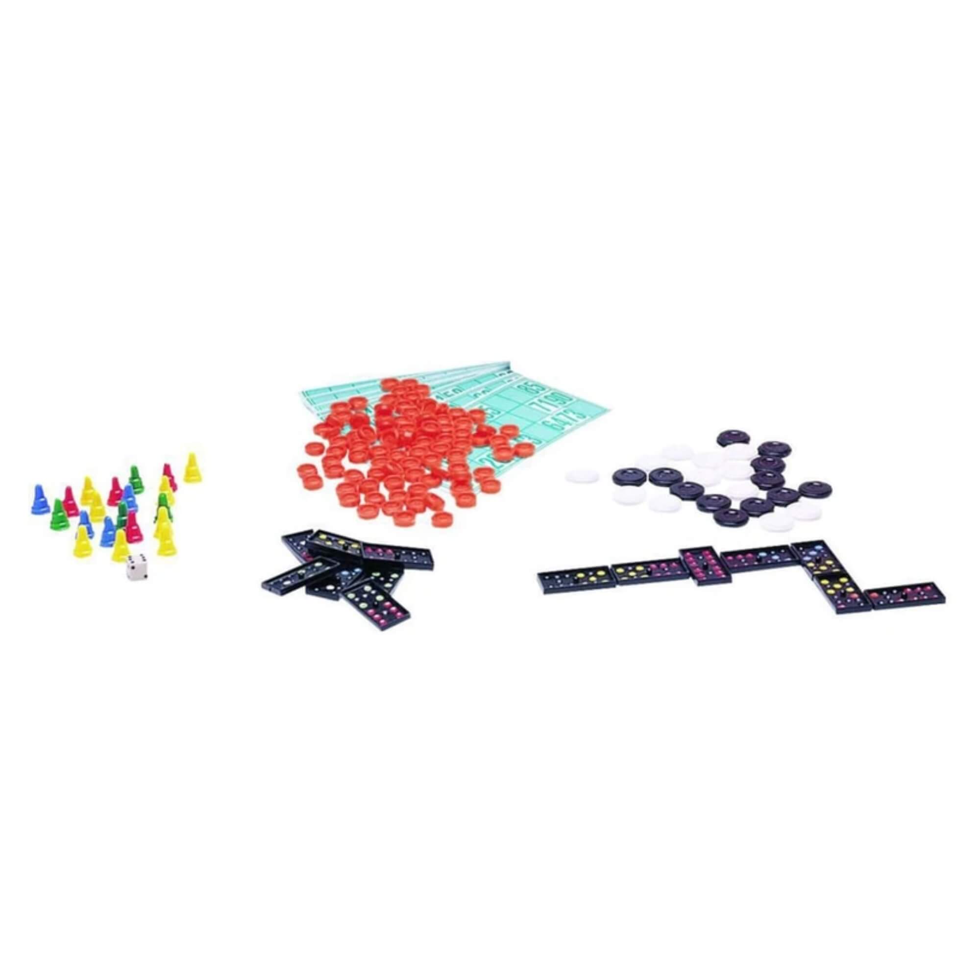 Jogo 5 em 1 Ludo, Dama, Trilha, Dominó e Loto Xalingo - 65598