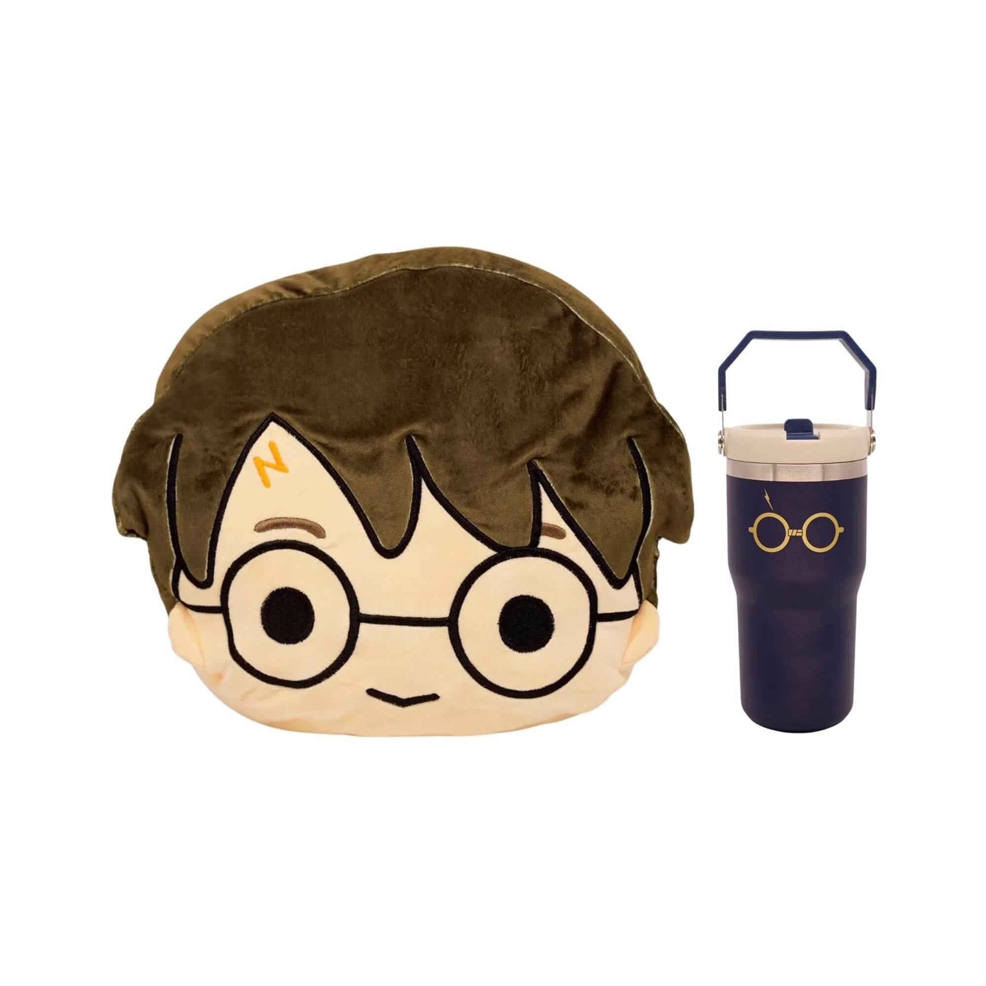 COMP Kit Harry Potter: Almofada Huggy + Copo Térmico 650ml Tumbler Hanger Zona Criativa