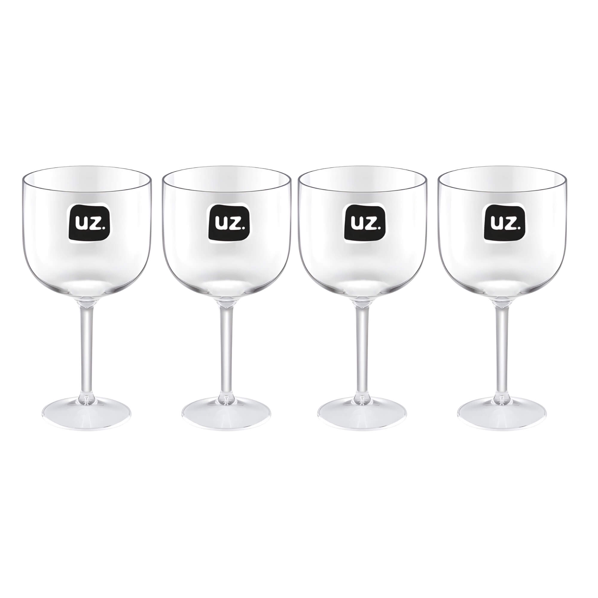 COMP Kit com 4 Taças de Gin Translúcido de Plástico 600ml Transparente UZ Utilidades - UZ669-TR