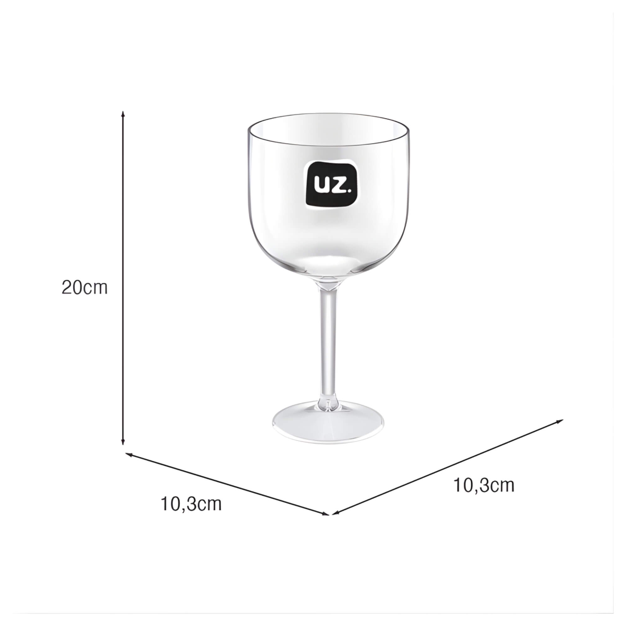 COMP Kit com 4 Taças de Gin Translúcido de Plástico 600ml Transparente UZ Utilidades - UZ669-TR