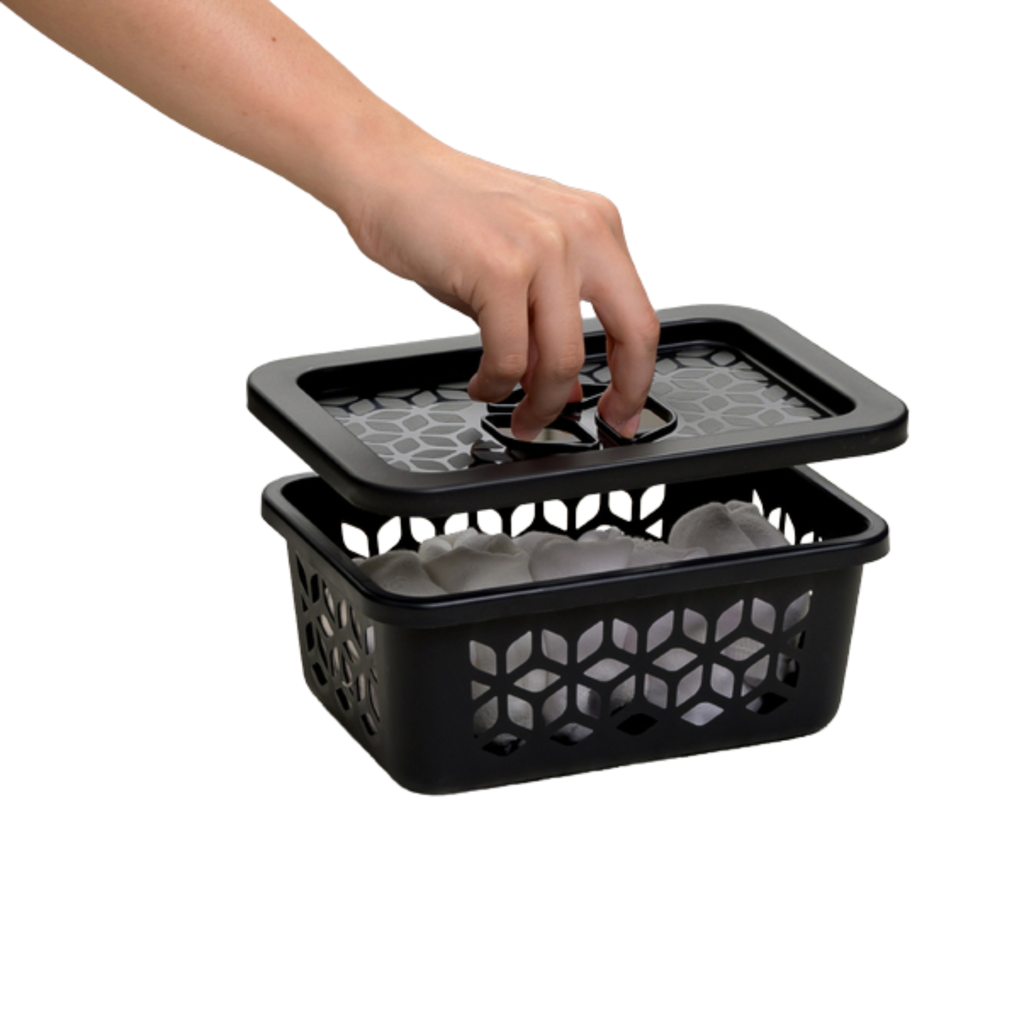 COMP Kit 6 Cestos Organizadores P 1,5 Litros Preto UZ Utilidades