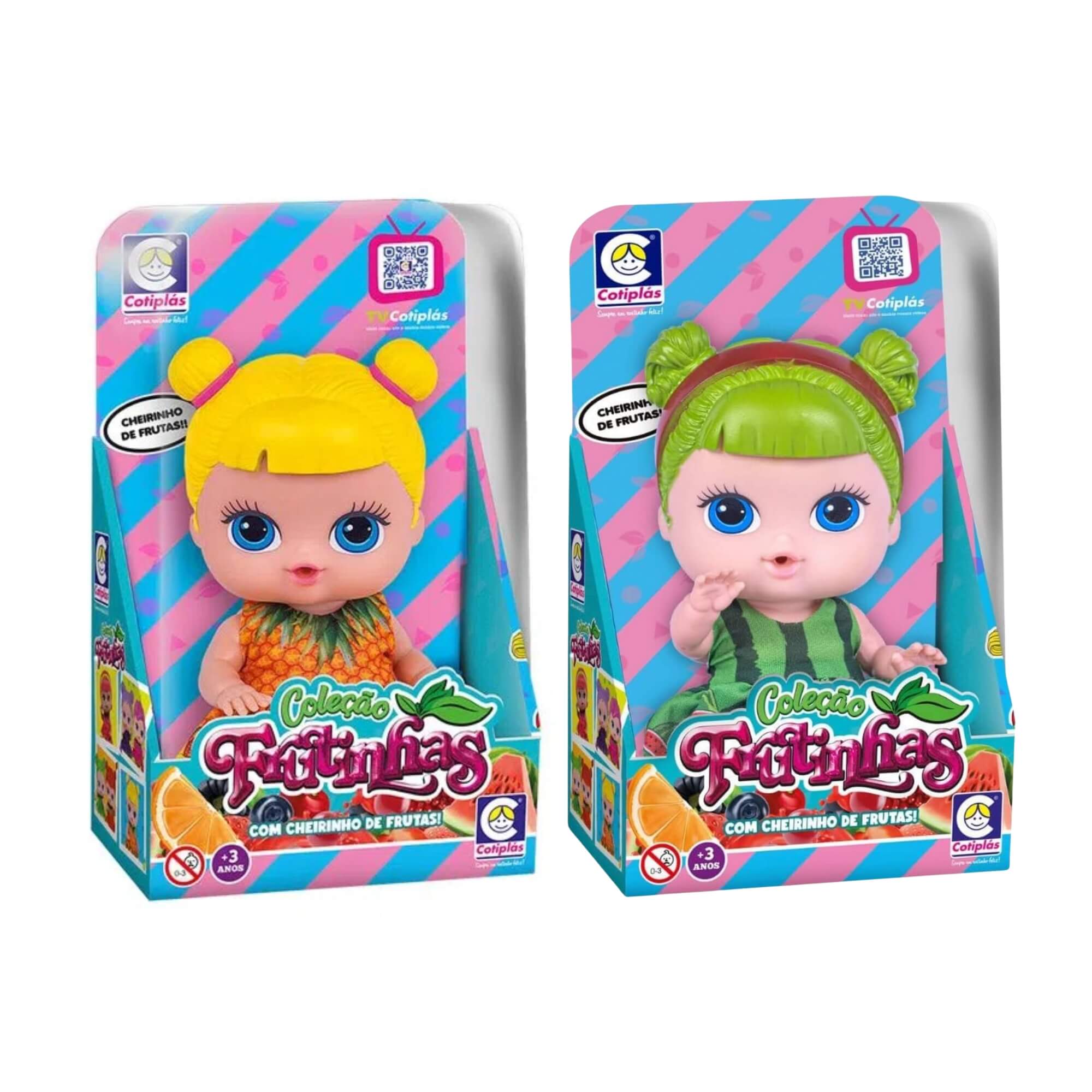 COMP Kit Bonecas Coleção Frutinhas Cotiplás: Melancia + Abacaxi