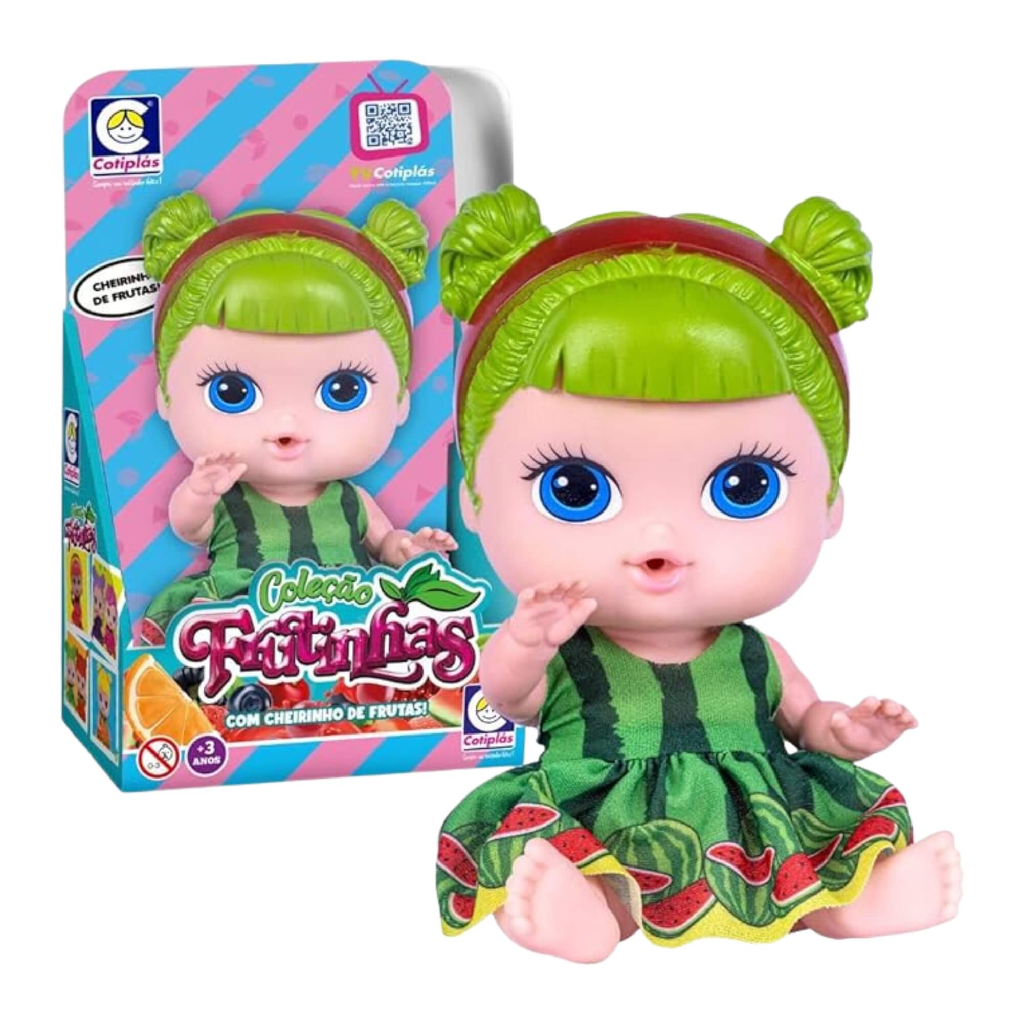 COMP Kit Bonecas Coleção Frutinhas Cotiplás: Melancia + Abacaxi