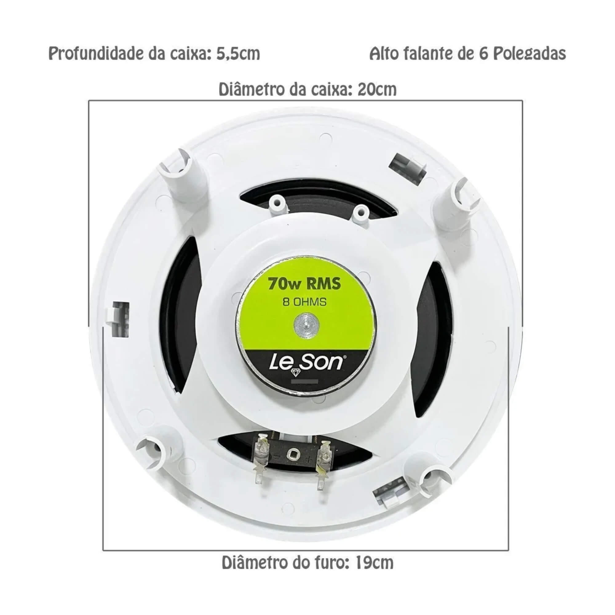 Kit Som Ambiente 4 Arandelas Redondas Brancas + Receiver Bivolt LSA 7000 Leson - 2LS70RB04