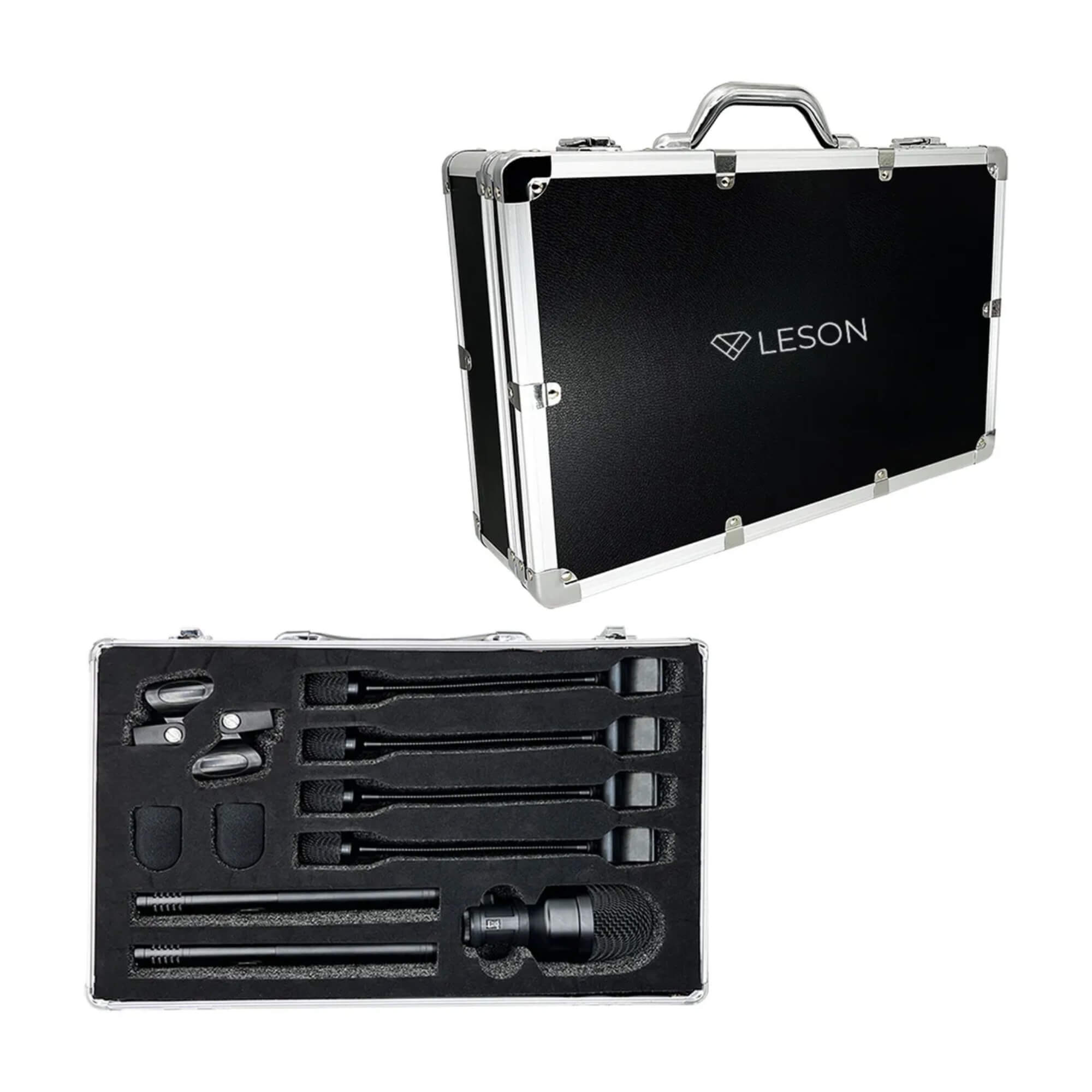 Kit Microfone Bateria Ldm700 Maleta de Metal 7 Peças Cor Preto Leson - 2AM002309