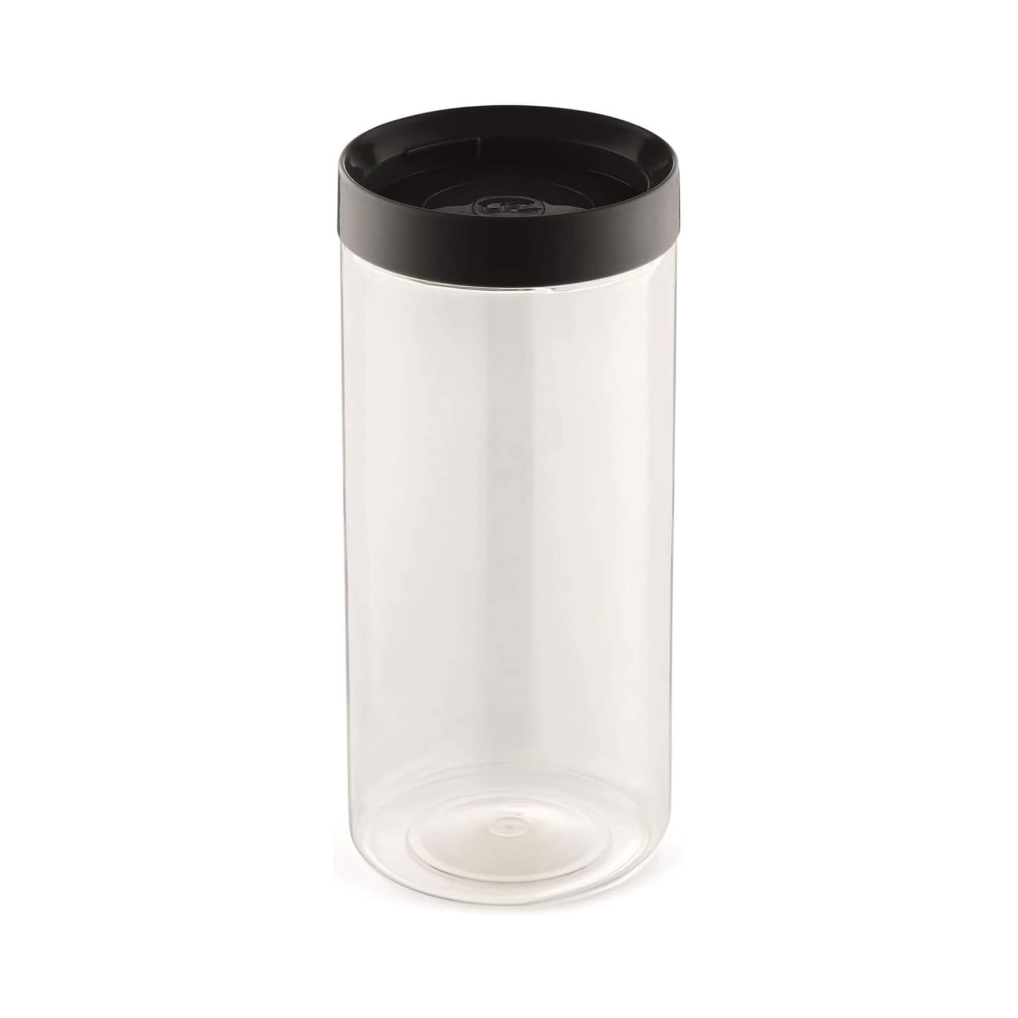 COMP Kit 3 Potes Organizadores Conecta UZ Utilidades: 600ml, 900ml e 1,2 Litros (Tampa Preta)