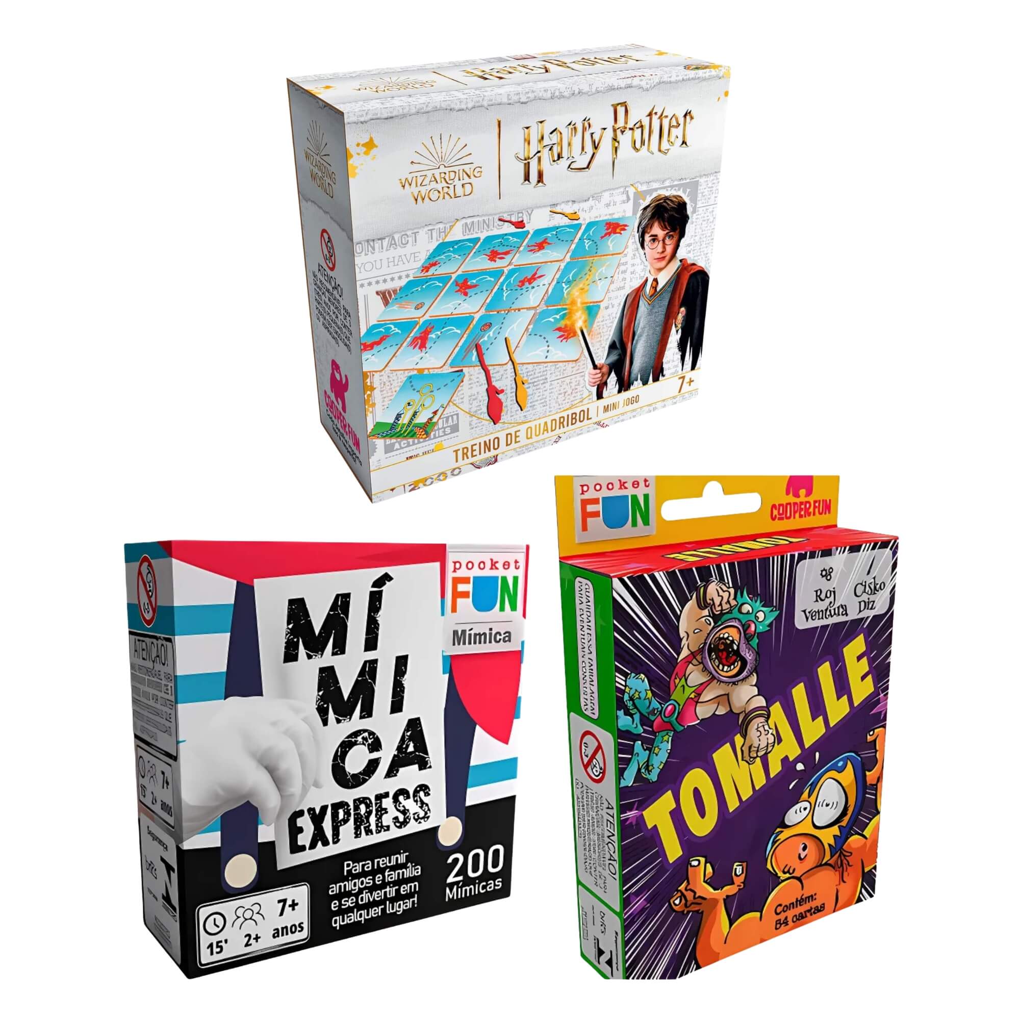 COMP Kit 3 Jogos de Mesa Portáteis 7+ Anos – Harry Potter, Tomalle e Mímica Express