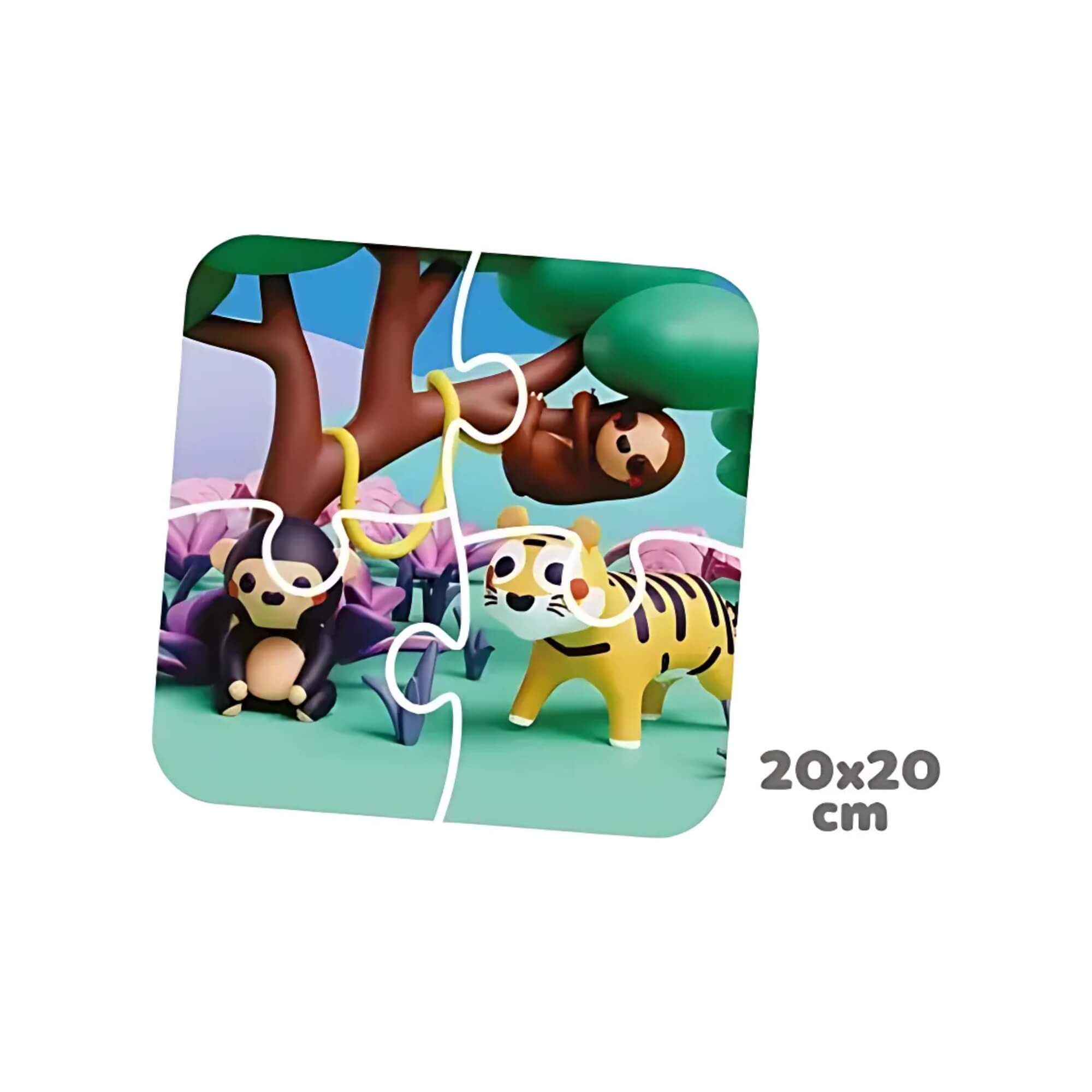 COMP Kit 2 Quebra-Cabeças Infantis +1 ano: Savana e Floresta - Cooper Fun