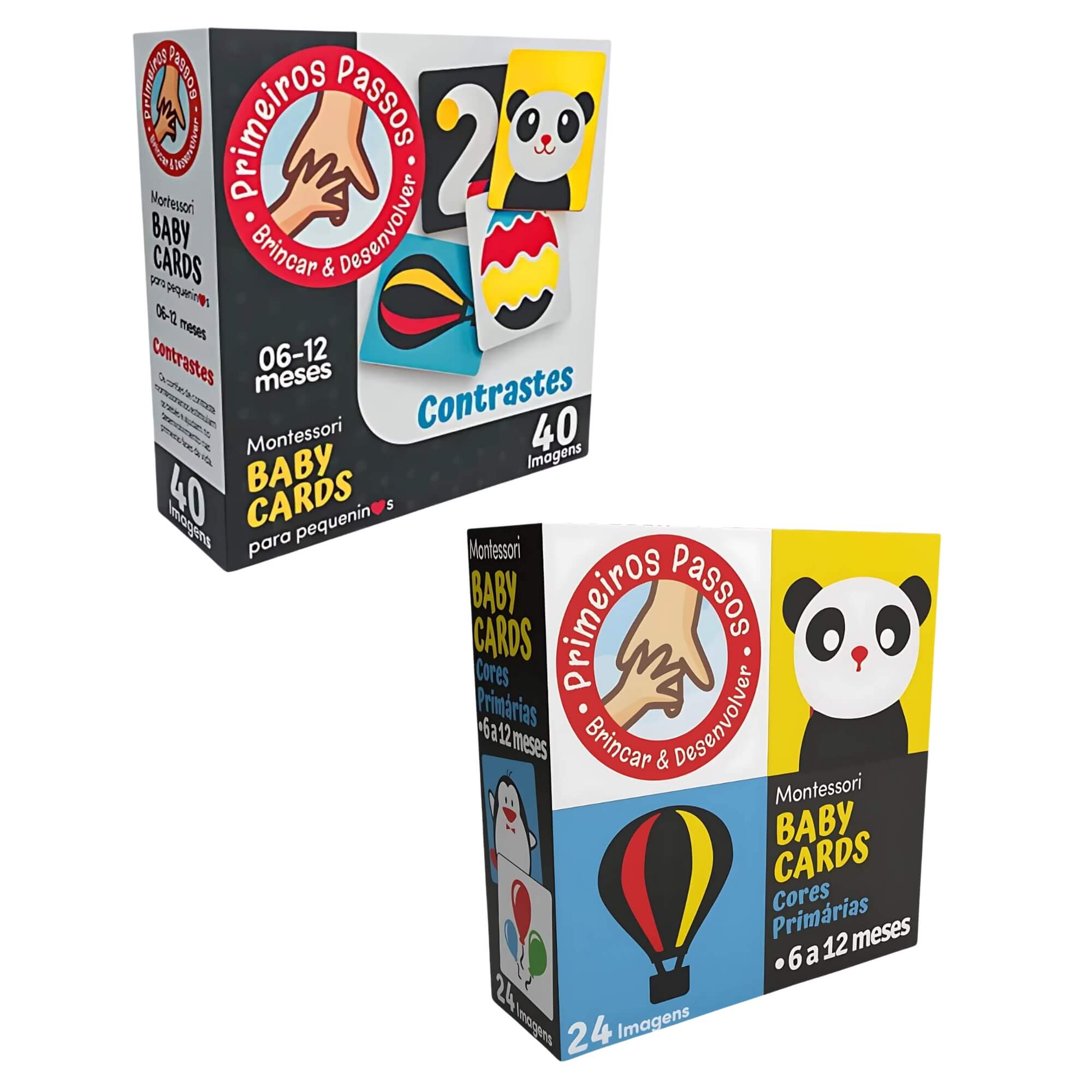 Kit Montessori Baby Cards 6-12 Meses Cooper Fun: Cores Primárias + Cartas Baby Contraste
