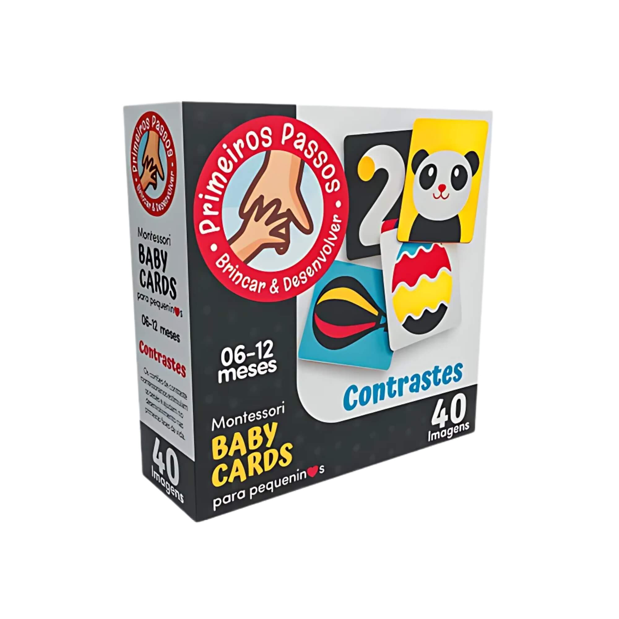 COMP Kit Montessori Baby Cards 6-12 Meses Cooper Fun: Cores Primárias + Cartas Baby Contraste