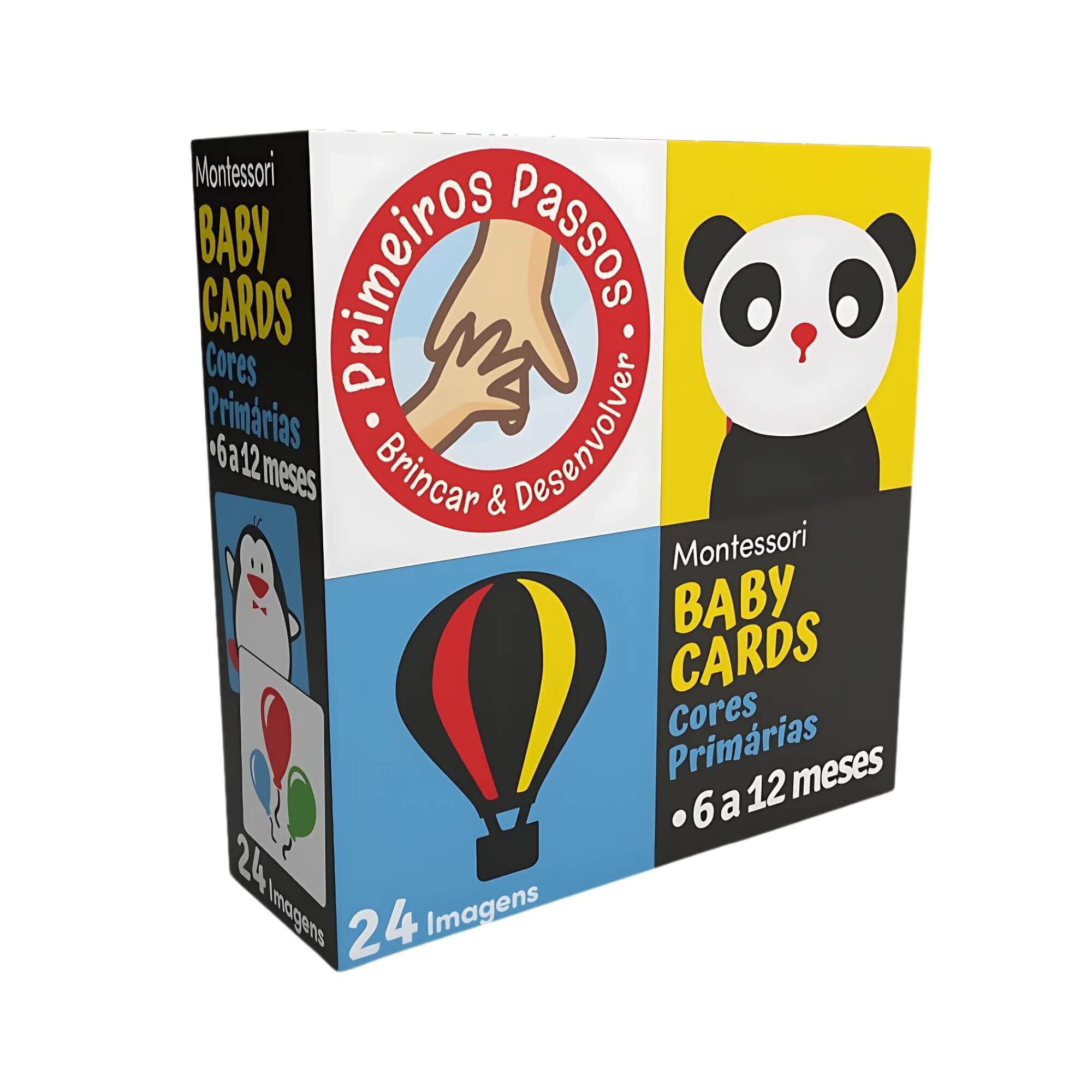 COMP Kit Montessori Baby Cards 6-12 Meses Cooper Fun: Cores Primárias + Cartas Baby Contraste