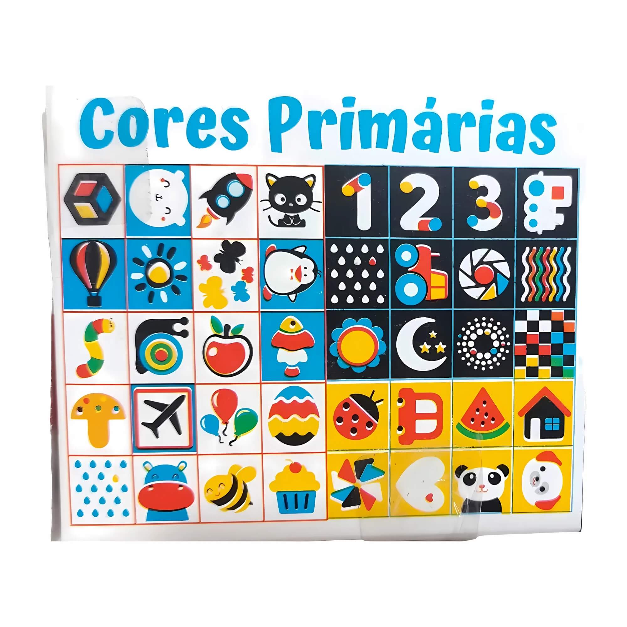 COMP Kit Montessori Baby Cards 6-12 Meses Cooper Fun: Cores Primárias + Cartas Baby Contraste