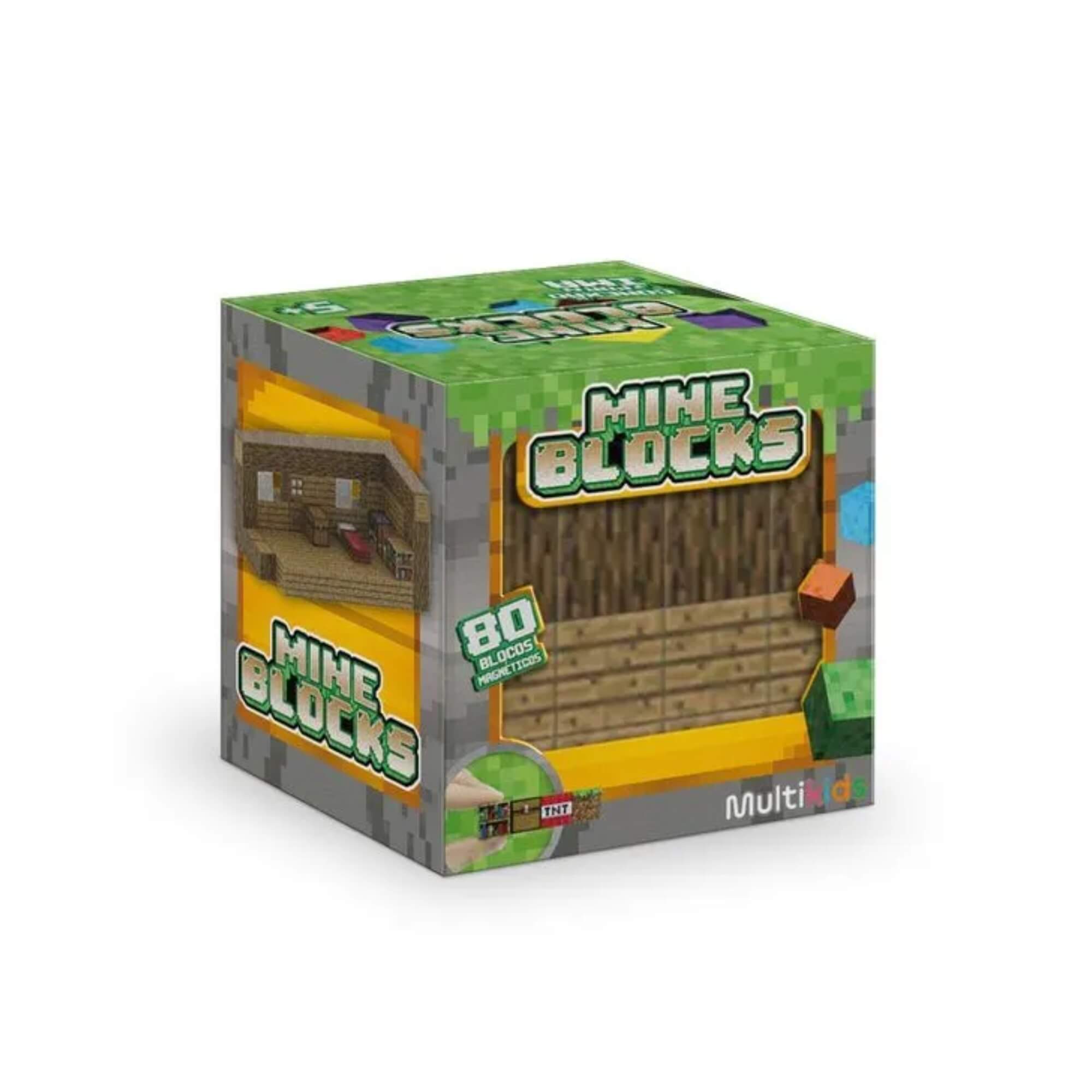 Brinquedo Infantil Blocos Magnéticos Mineblocks 80 Blocos Window Box Multikids - BR2513