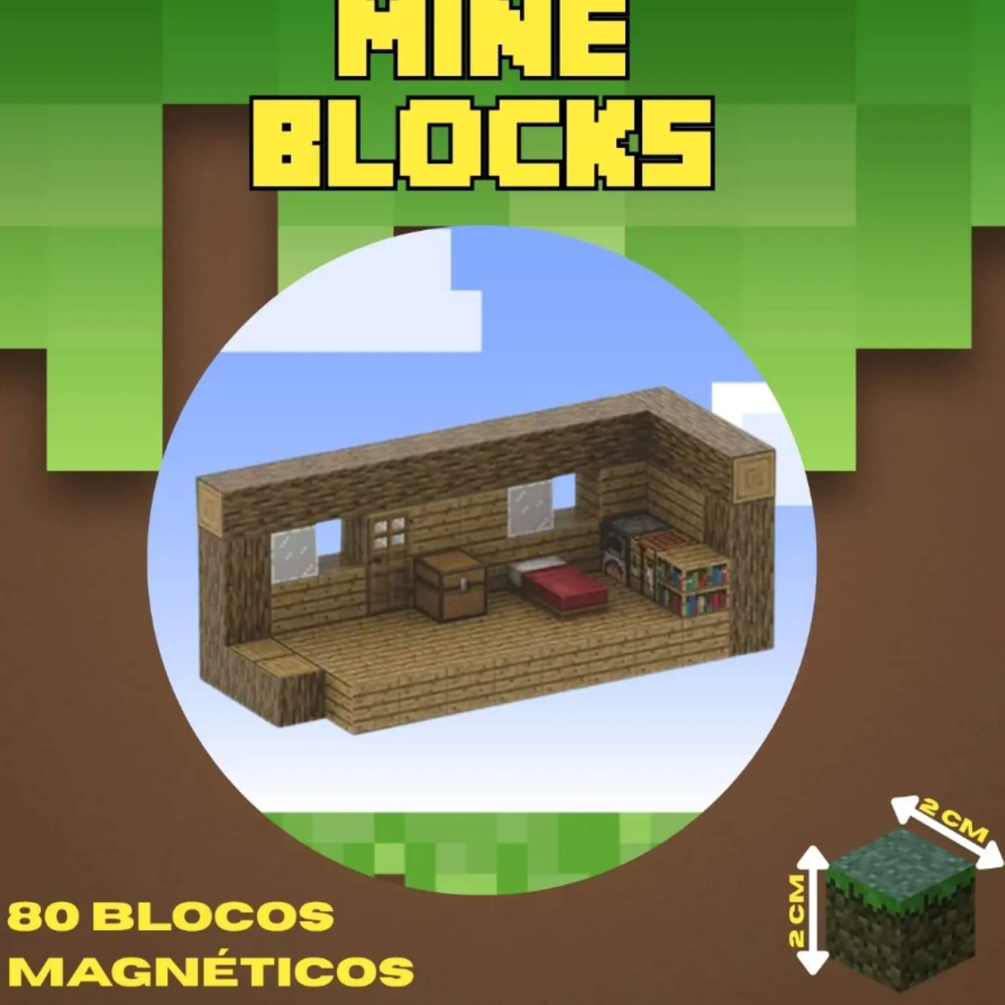 Brinquedo Infantil Blocos Magnéticos Mineblocks 80 Blocos Window Box Multikids - BR2513