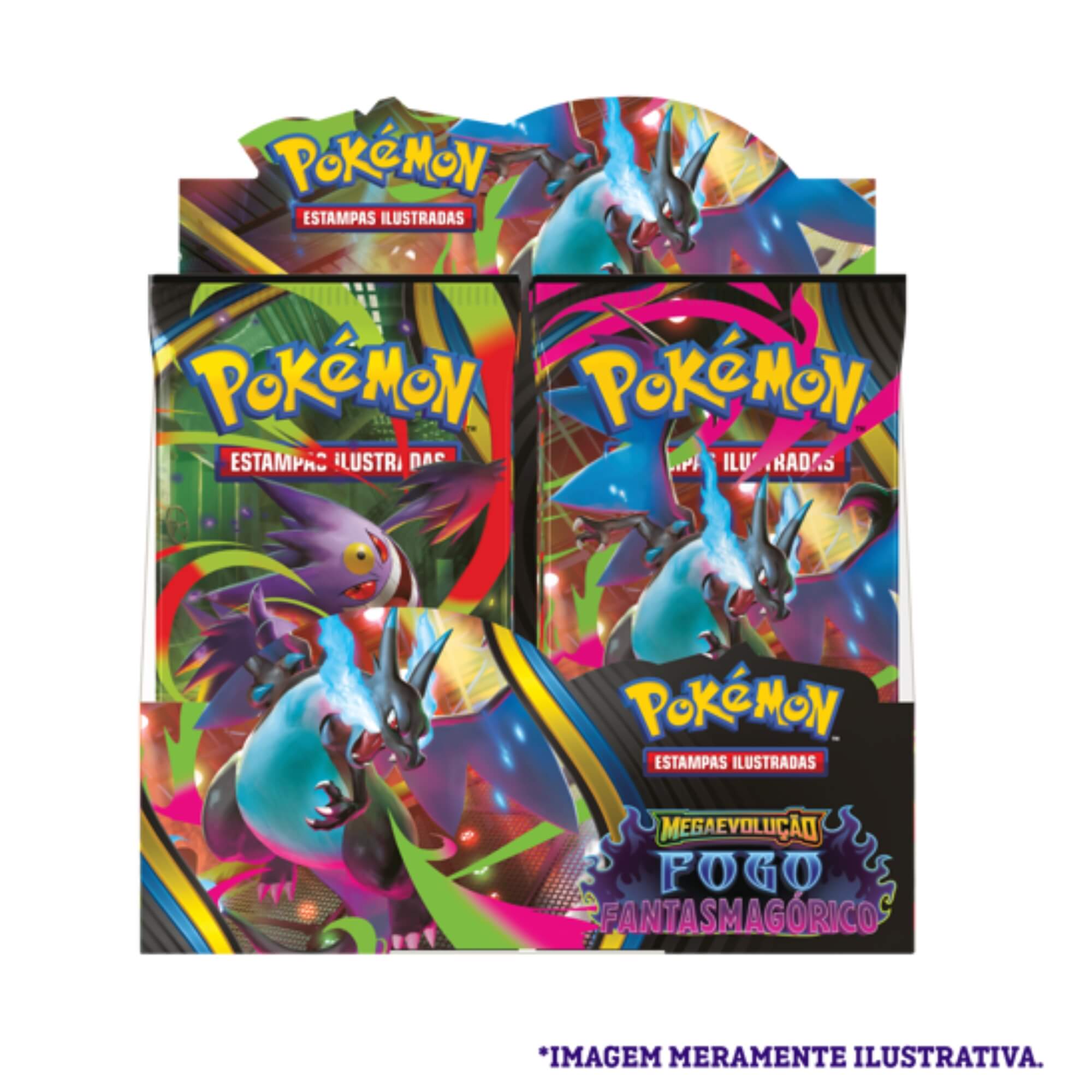 Booster Box Pokemon Megaevolução Fogo Fantasmagórico com 36 Boosters Copag - 35671