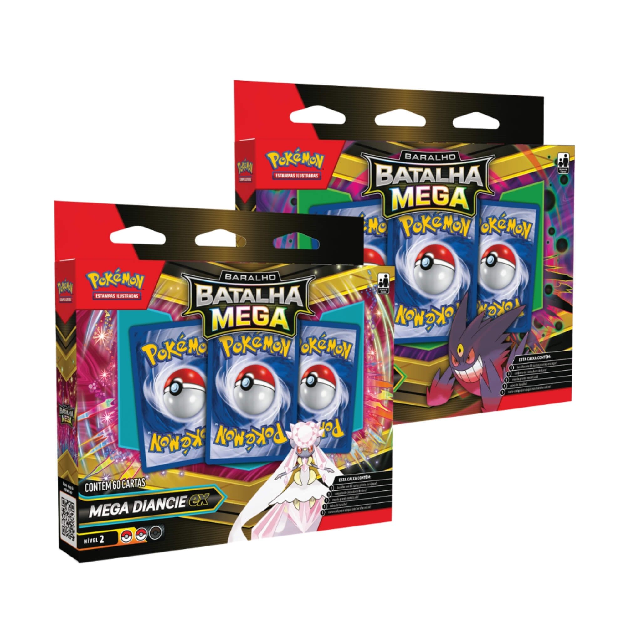 Pokemon 2x Baralhos de Batalha - Mega Gengar & Mega Diancie EX Copag - 35865