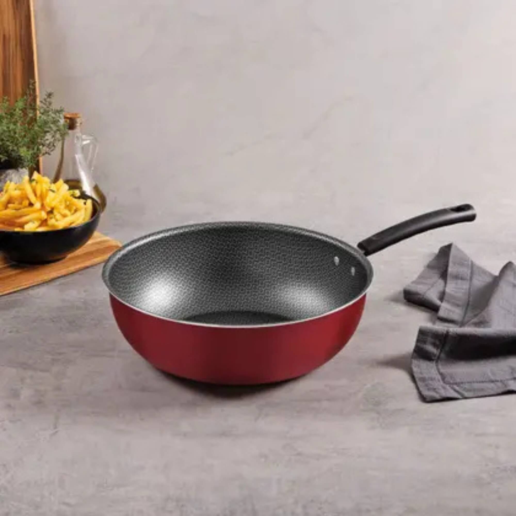 Frigideira Funda Versalhes Alumínio 28cm 4,9L Antiaderente Starflon Vermelho Tramontina - 20696728