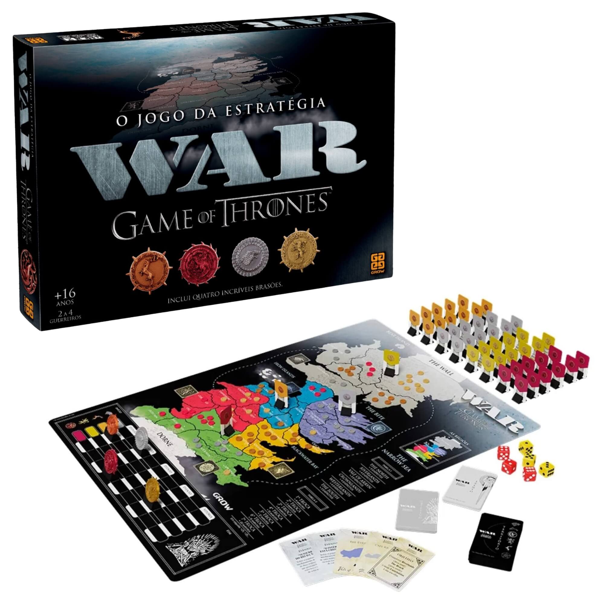 COMP Kit c/ 3 Jogos Noite em Família: Enigma do Labirinto, War Game of Thrones e Perguntados