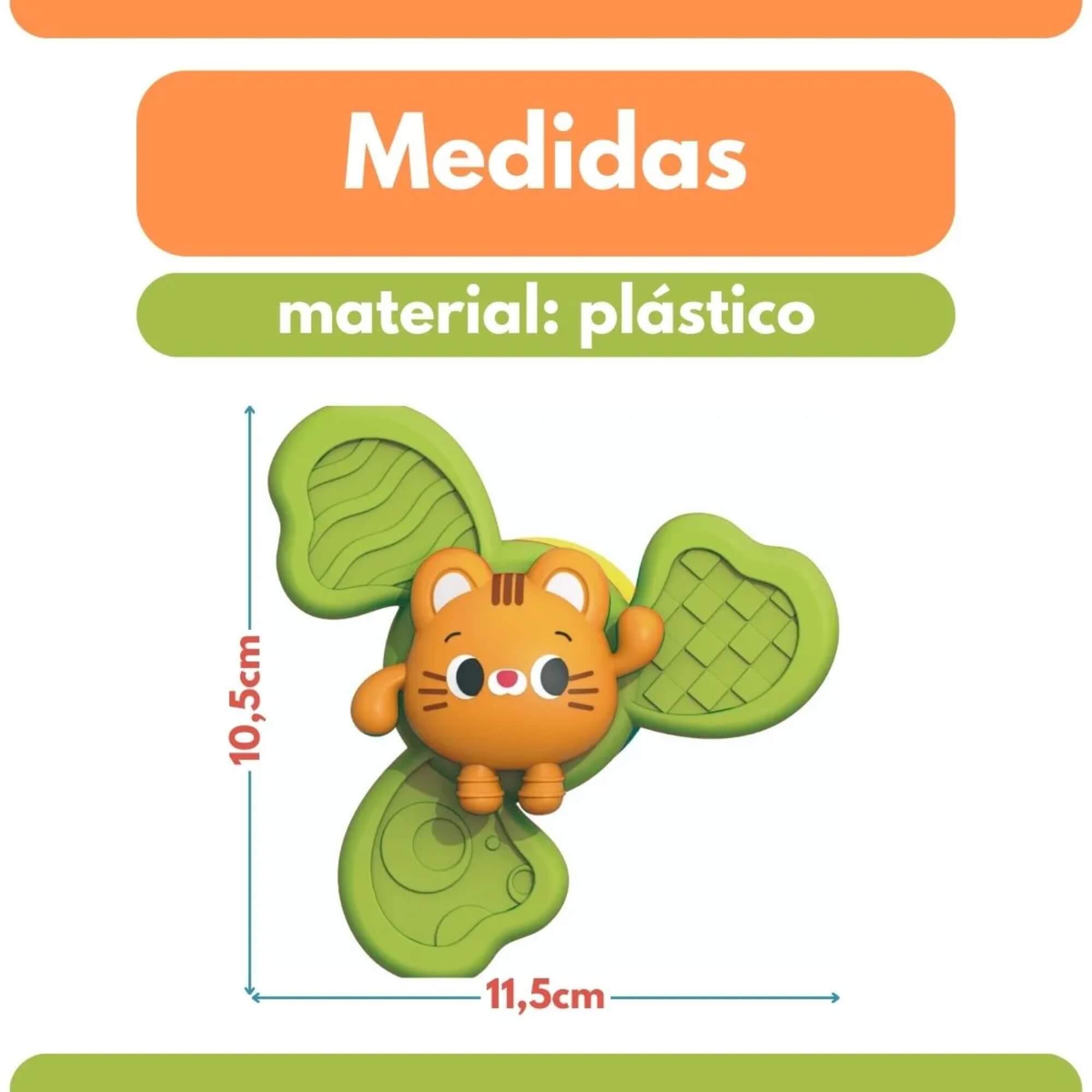 Brinquedo Spin Infantil com Ventosa Gatinho Zippy Toys - 10384