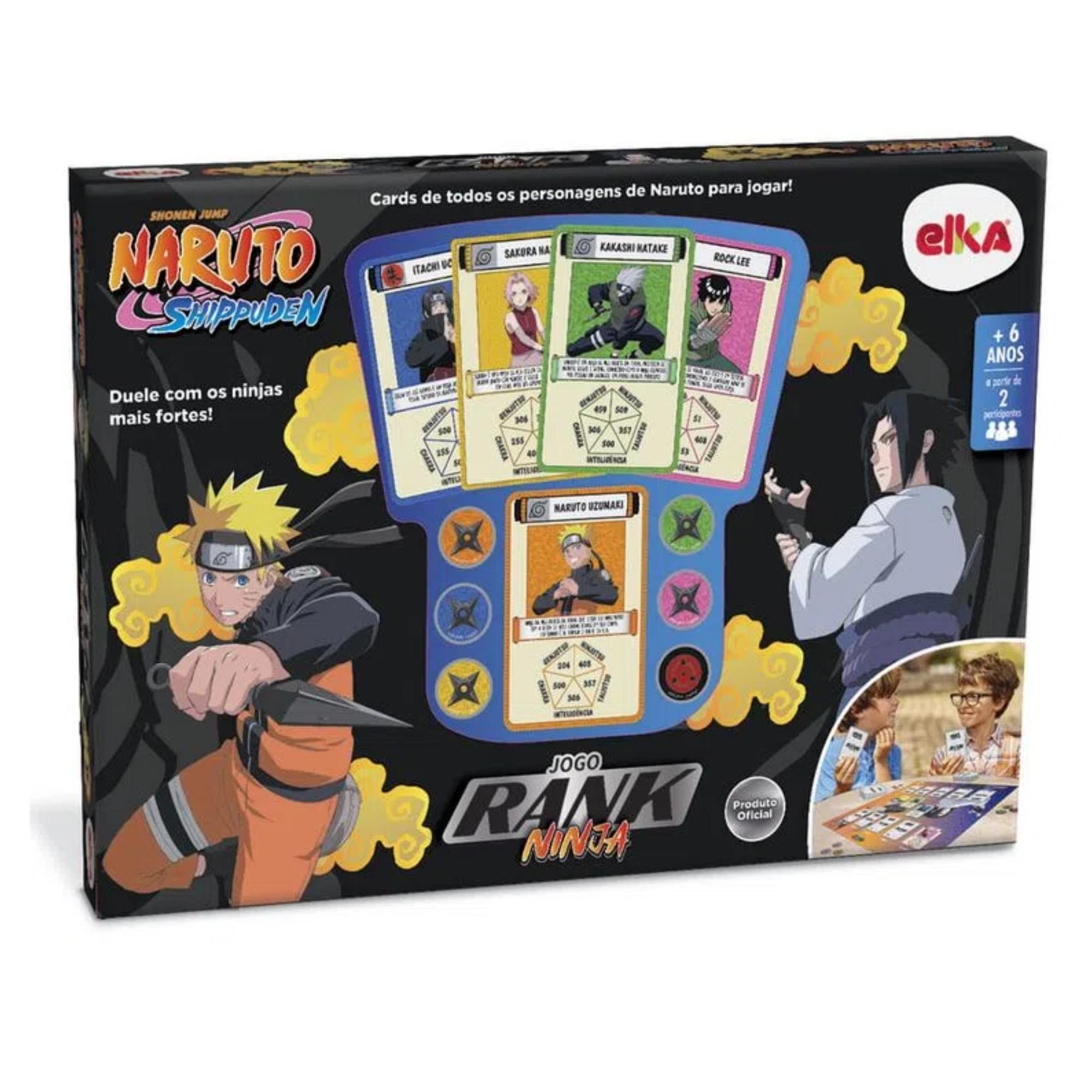 COMP Kit Naruto Shippuden: Jogo de Tabuleiro Rank Ninja + 2 Funko Pops (Naruto e Sasuke Susano’o)