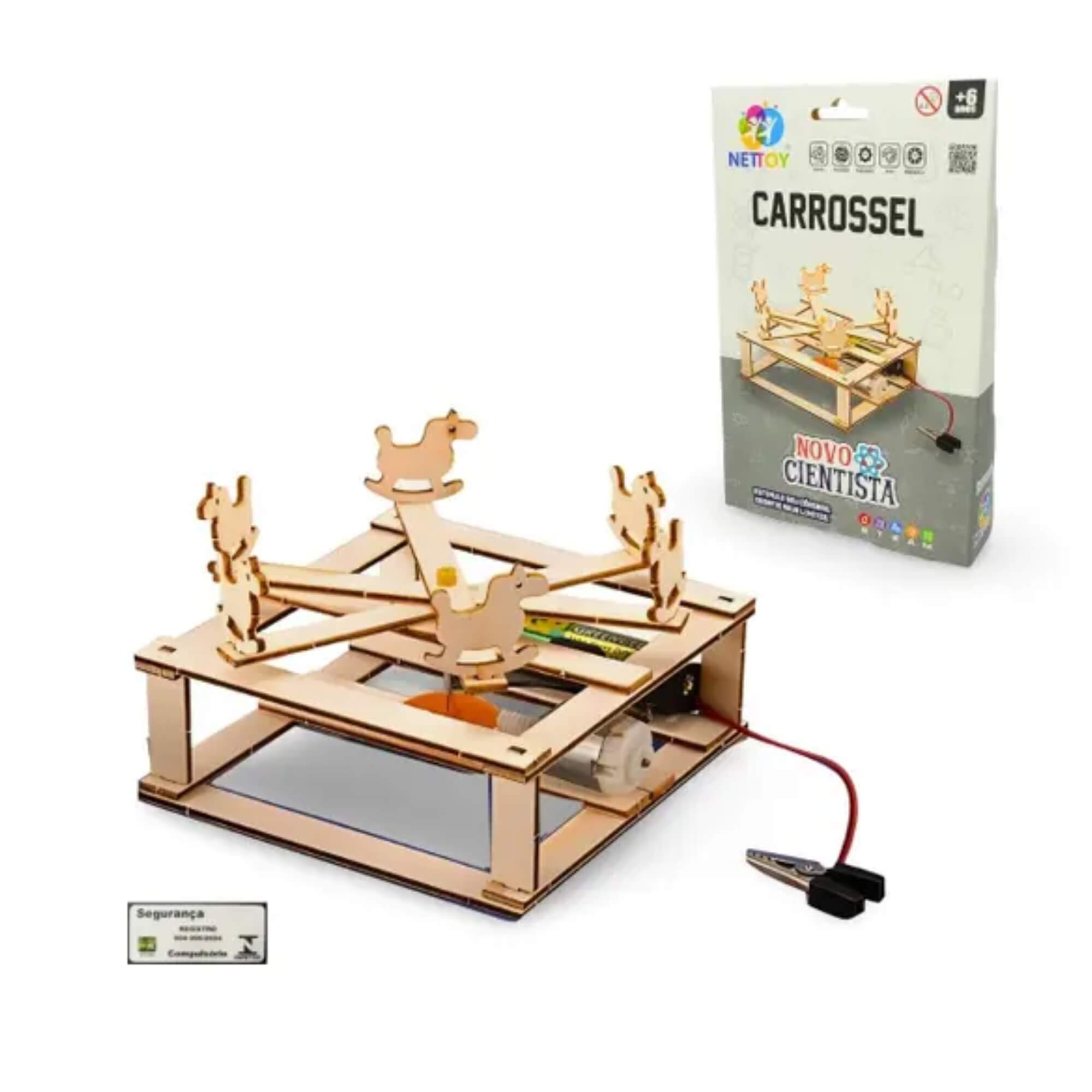 COMP Kit 5 Brinquedos Infantis Ciência Divertida 2: Circuitos, Carrossel e Barco Educativos STEAM