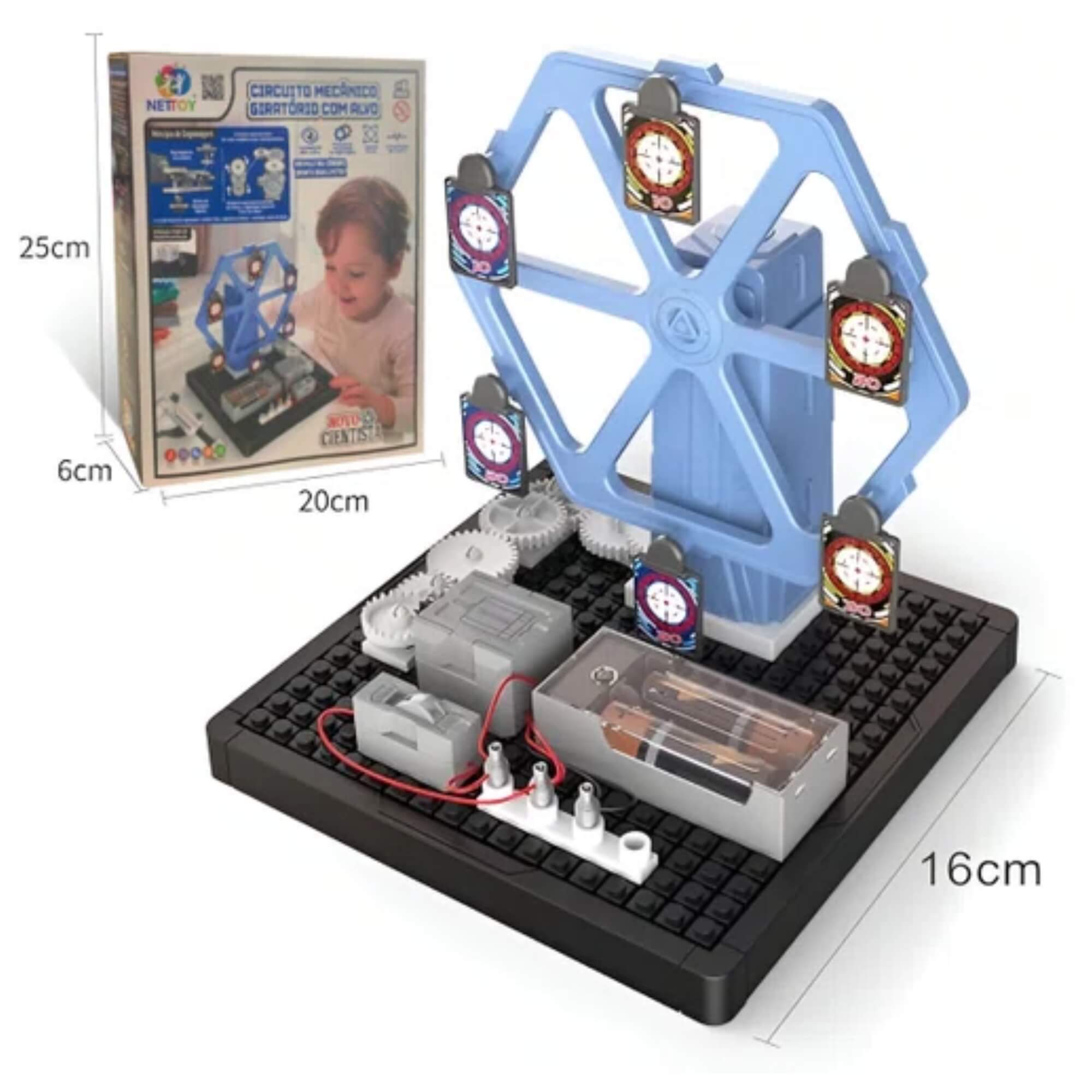 COMP Kit 5 Brinquedos Infantis Ciência Divertida 2: Circuitos, Carrossel e Barco Educativos STEAM
